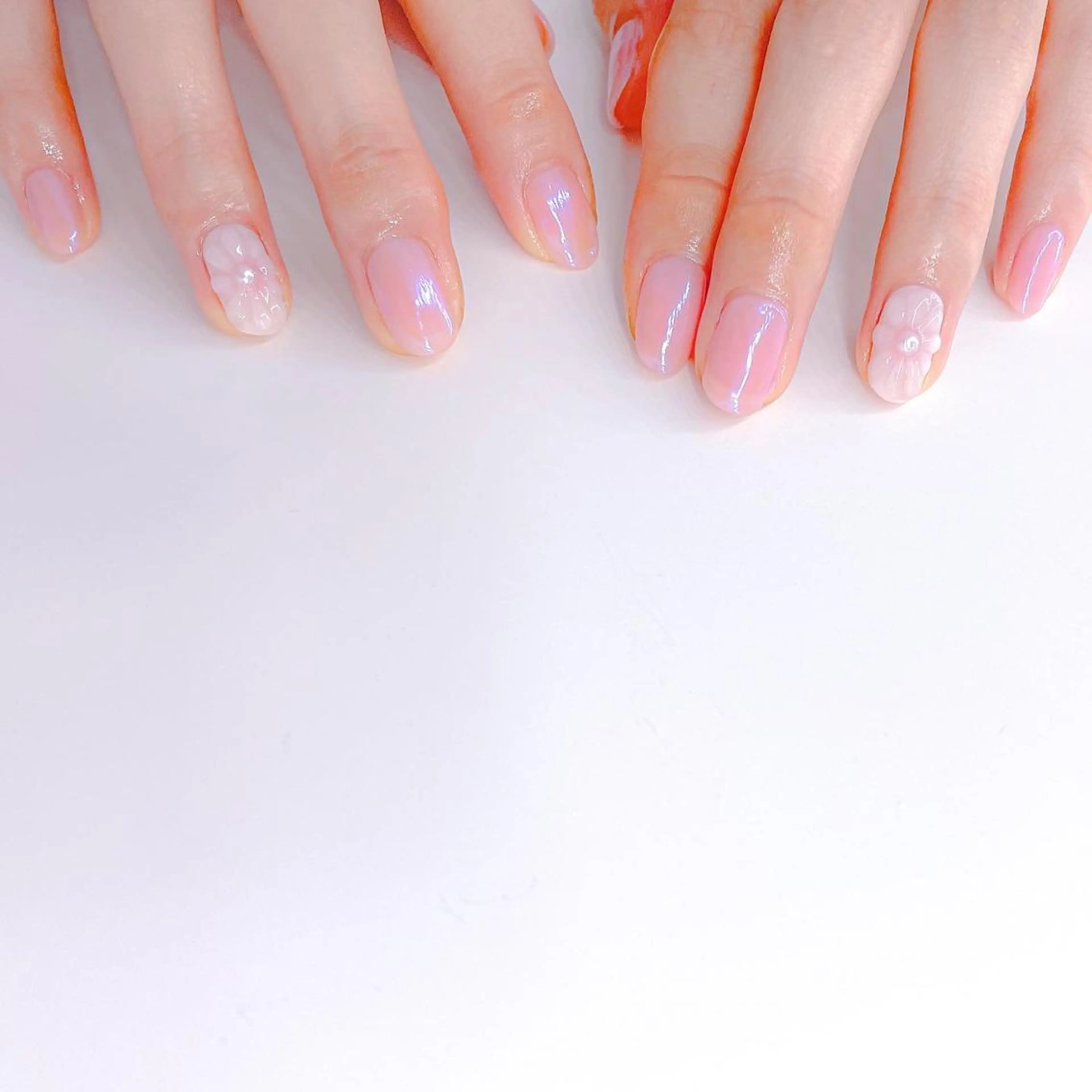 ネイル アートネイル 氷ネイル・うるうるネイル ミラーネイル ピンク mew mew kotomiのネイルデザイン
