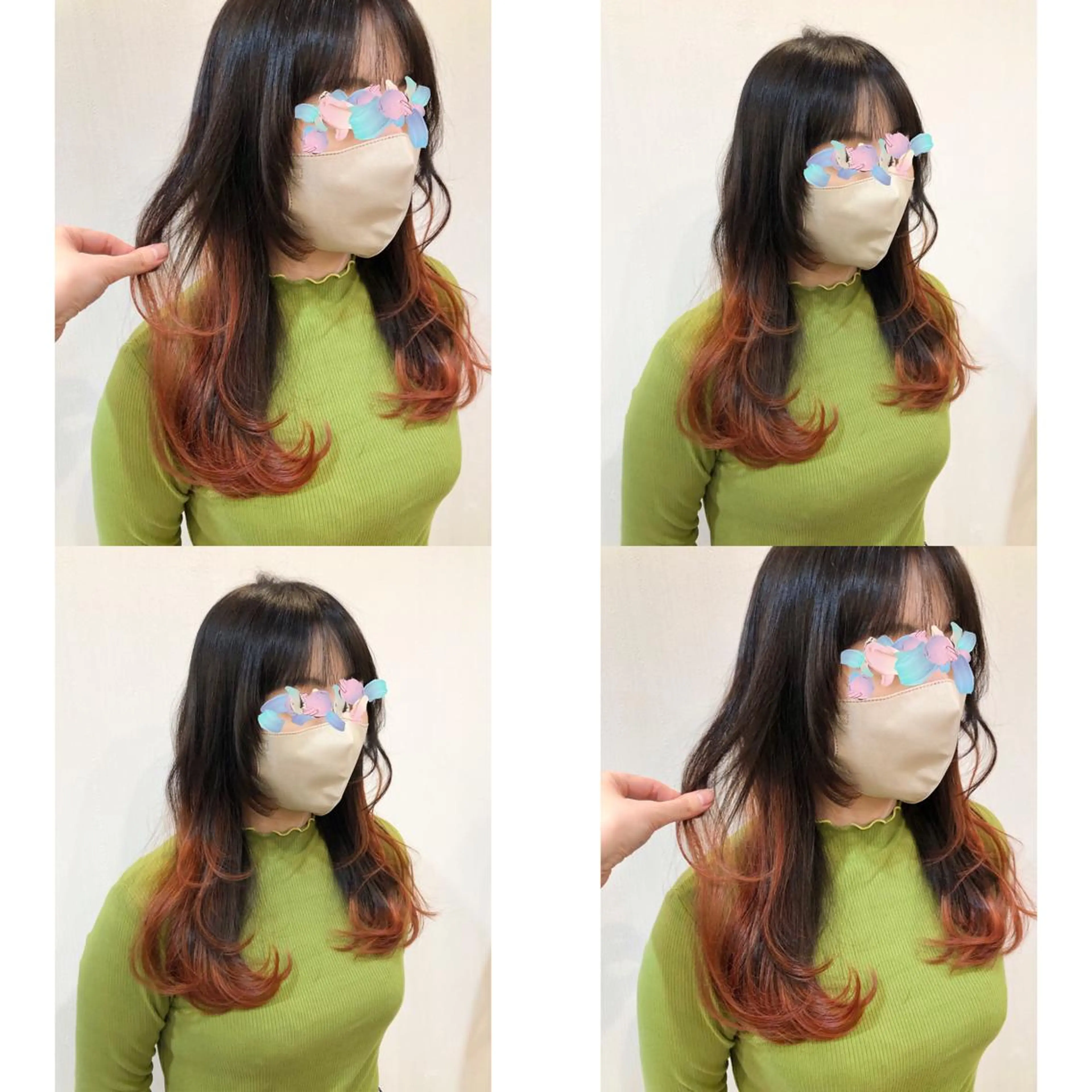 セミロング カラー 推しカラー✨ オタク美容師ユウカのヘアスタイル