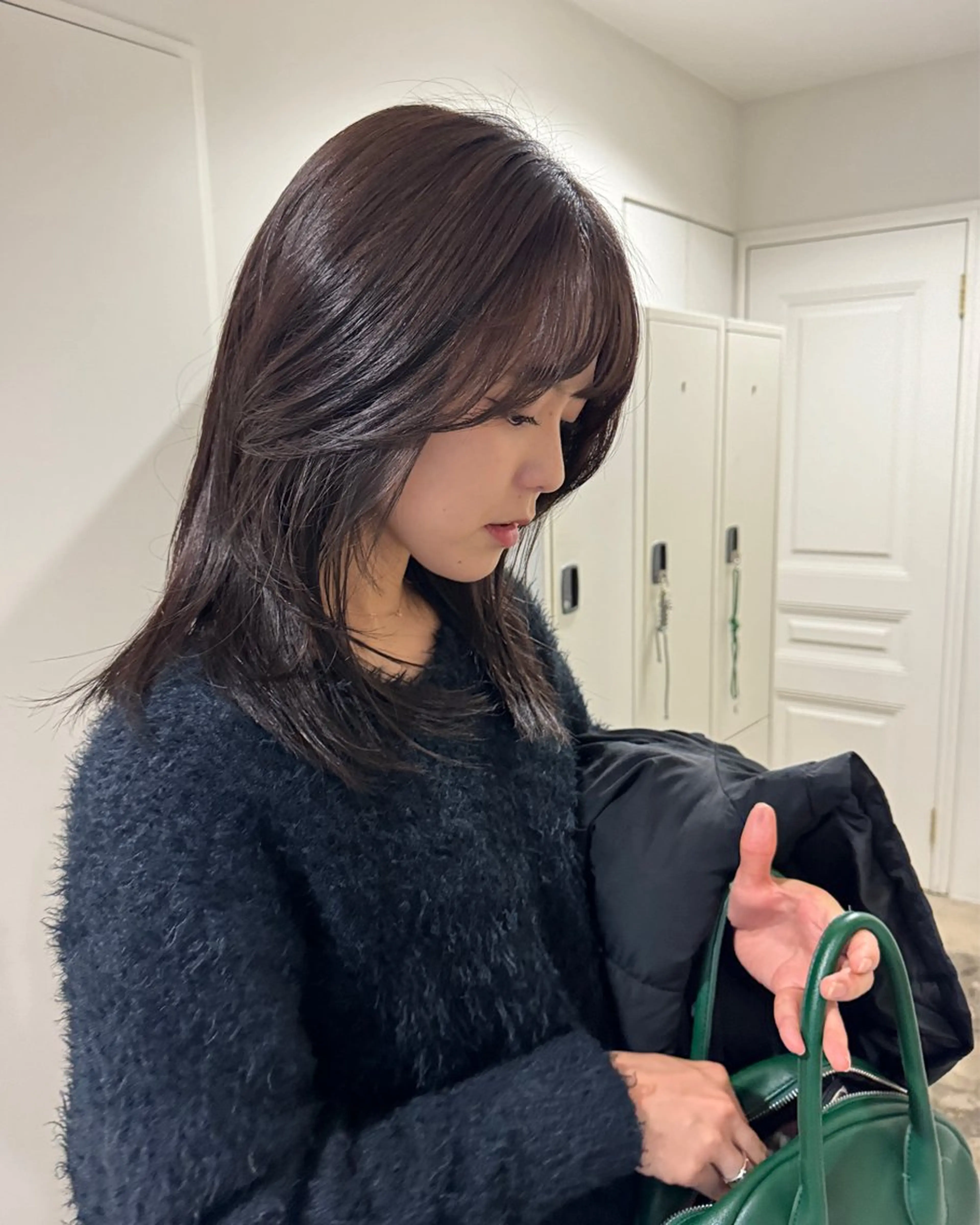 セミロング カラー レイヤーカット ボブパーマNo.1のヘアスタイル