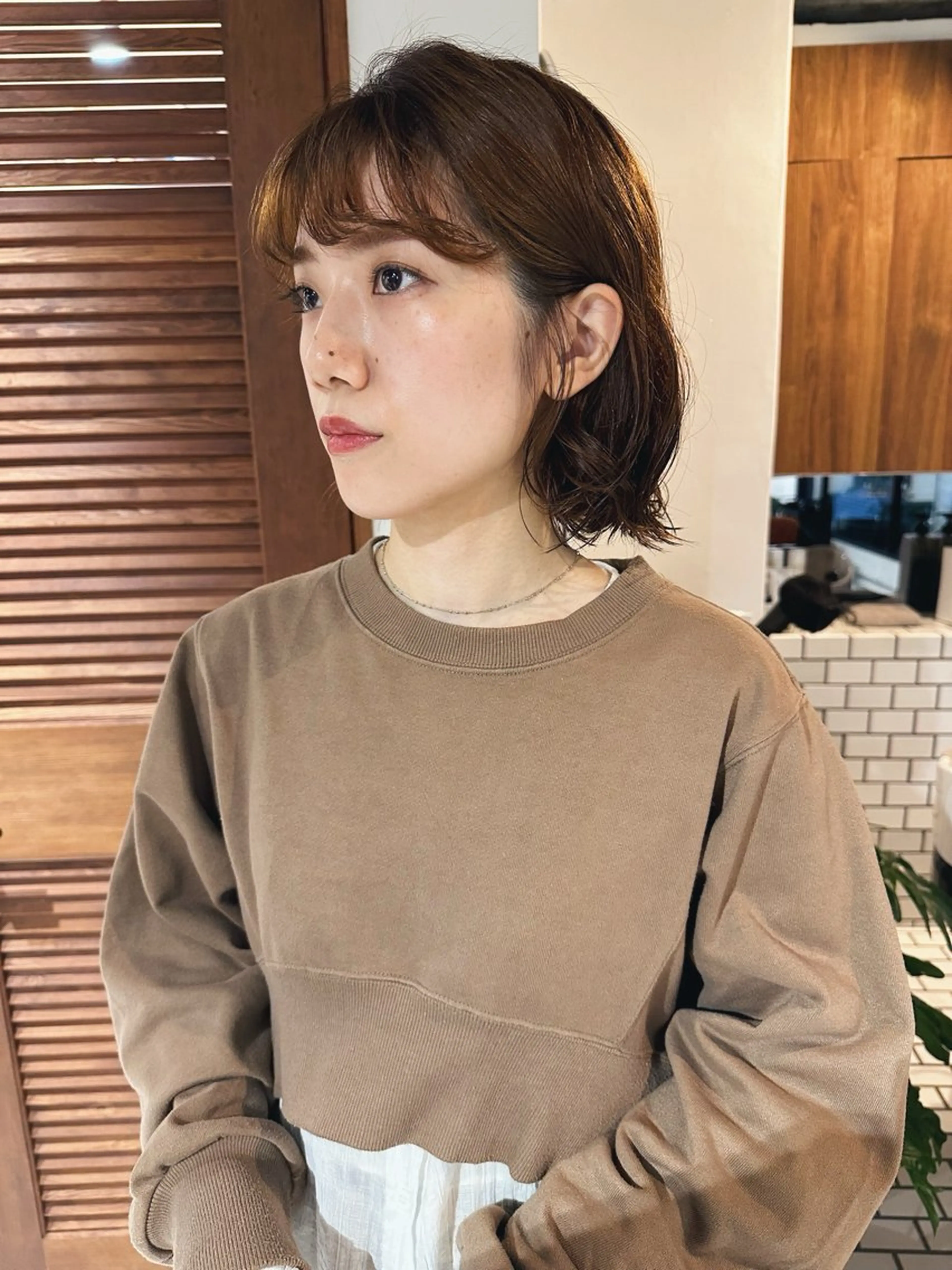 ミディアム パーマ ミディアムパーマ ボブ her所属・kaito /都立大学herのヘアスタイル