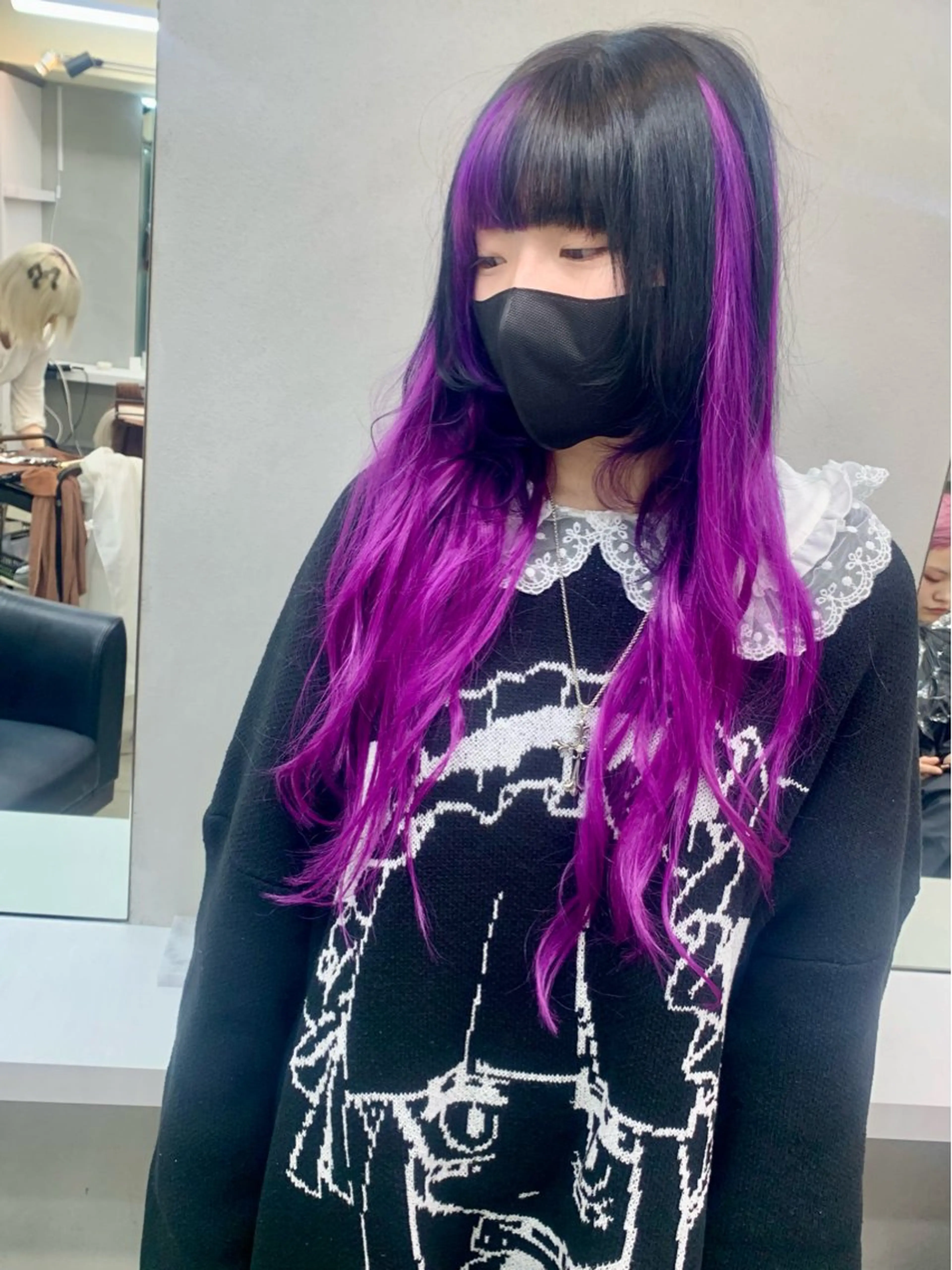 セミロング カラー ヘアアレンジ ヘアカラー エクステ 個性爆弾💣 ダブルカラー/ゆかのヘアスタイル