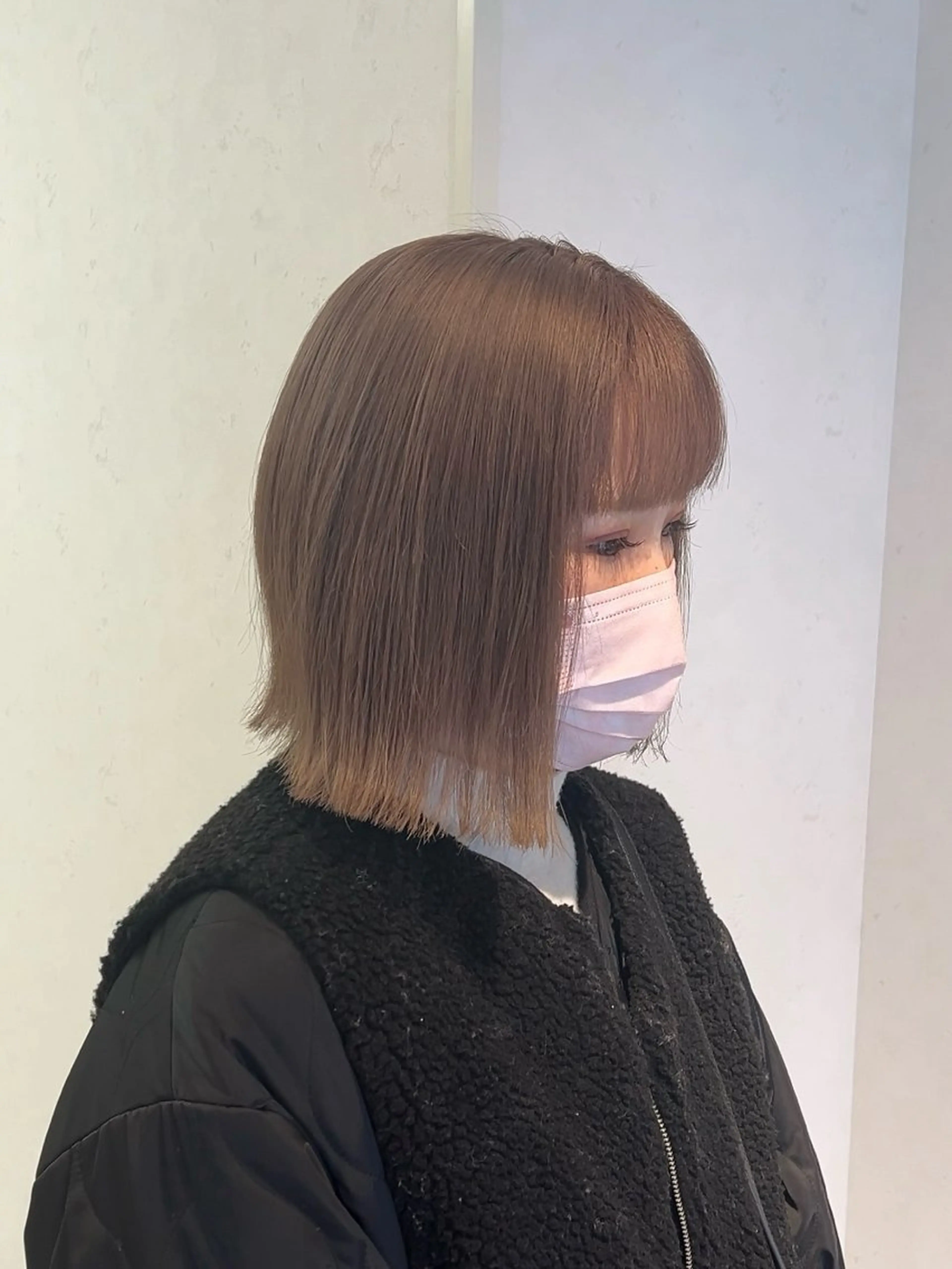 ショート カラー ベージュカラー ブリーチ ミルクティーベージュ ヘアカラー 透明感カラー/ ダブルカラー /ソラのヘアスタイル