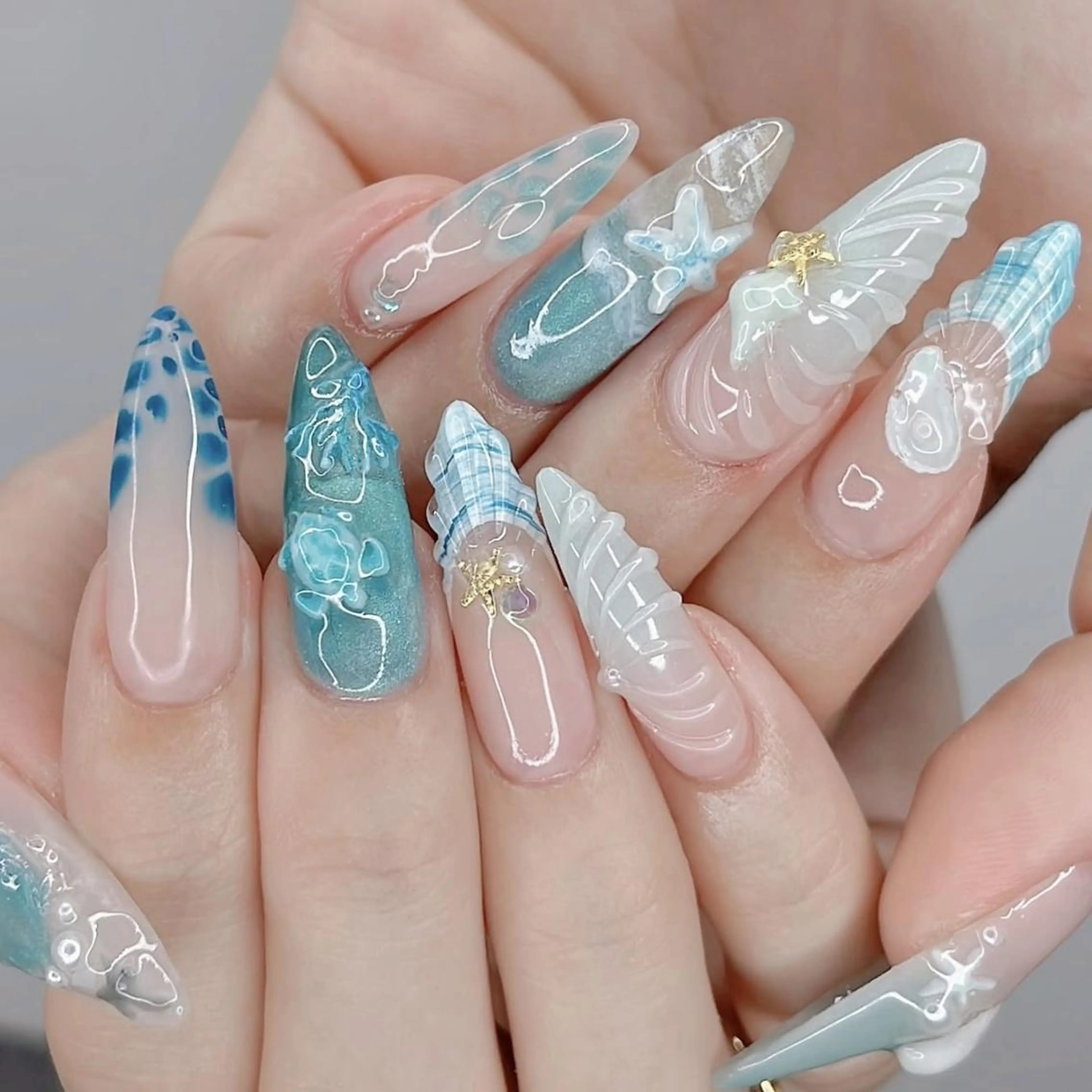 メンズ ネイル メンズ韓国風 アートネイル フレンチネイル ジェルネイル キラキラネイル ハンドネイル フットネイル Bloom kabukiのネイルデザイン