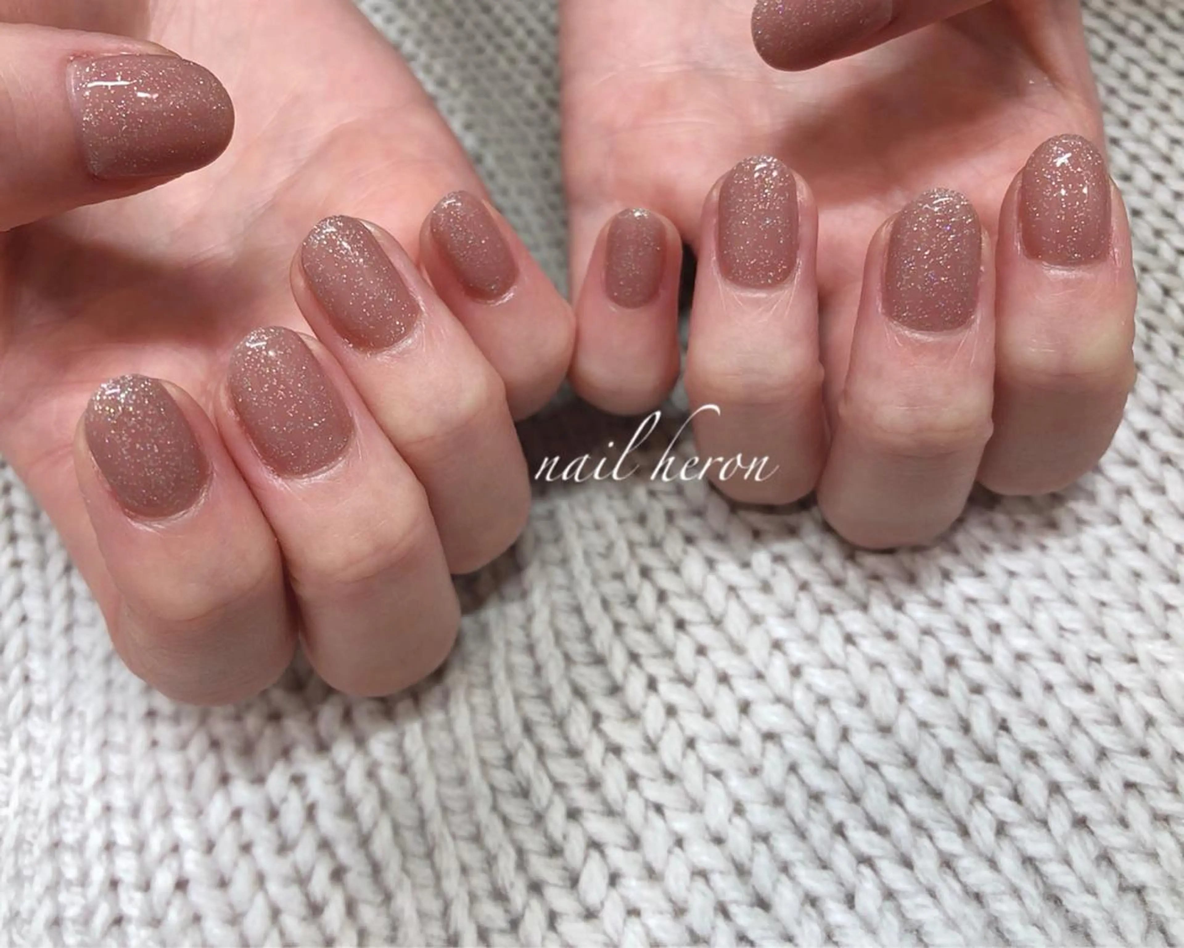 ネイル ブラウン ラメ(グリッター) ハンドネイル nail heron所属・saki_ nail heronのその他イメージ