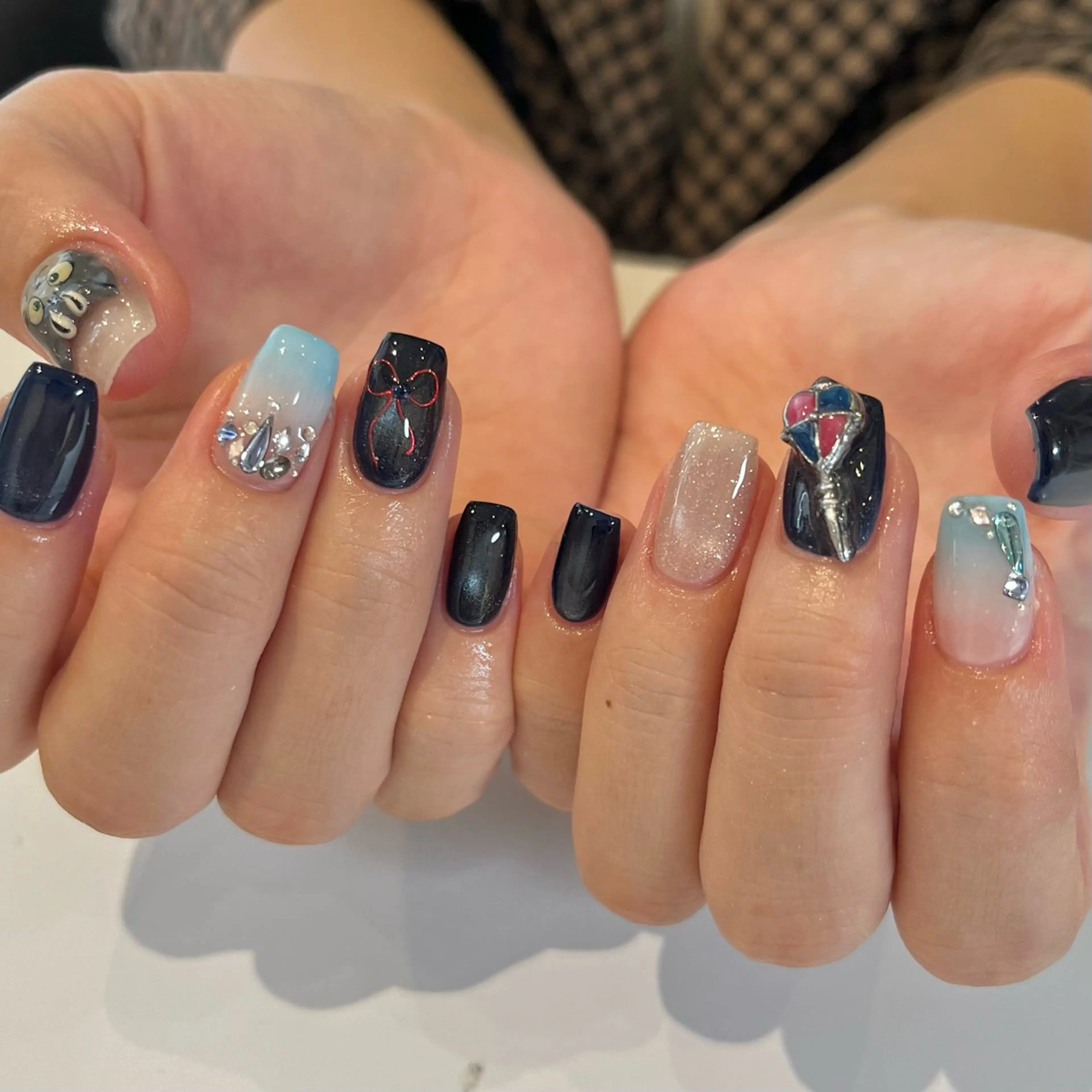 ネイル ブルー ハンドネイル ballie／小野原 なつみのネイルデザイン