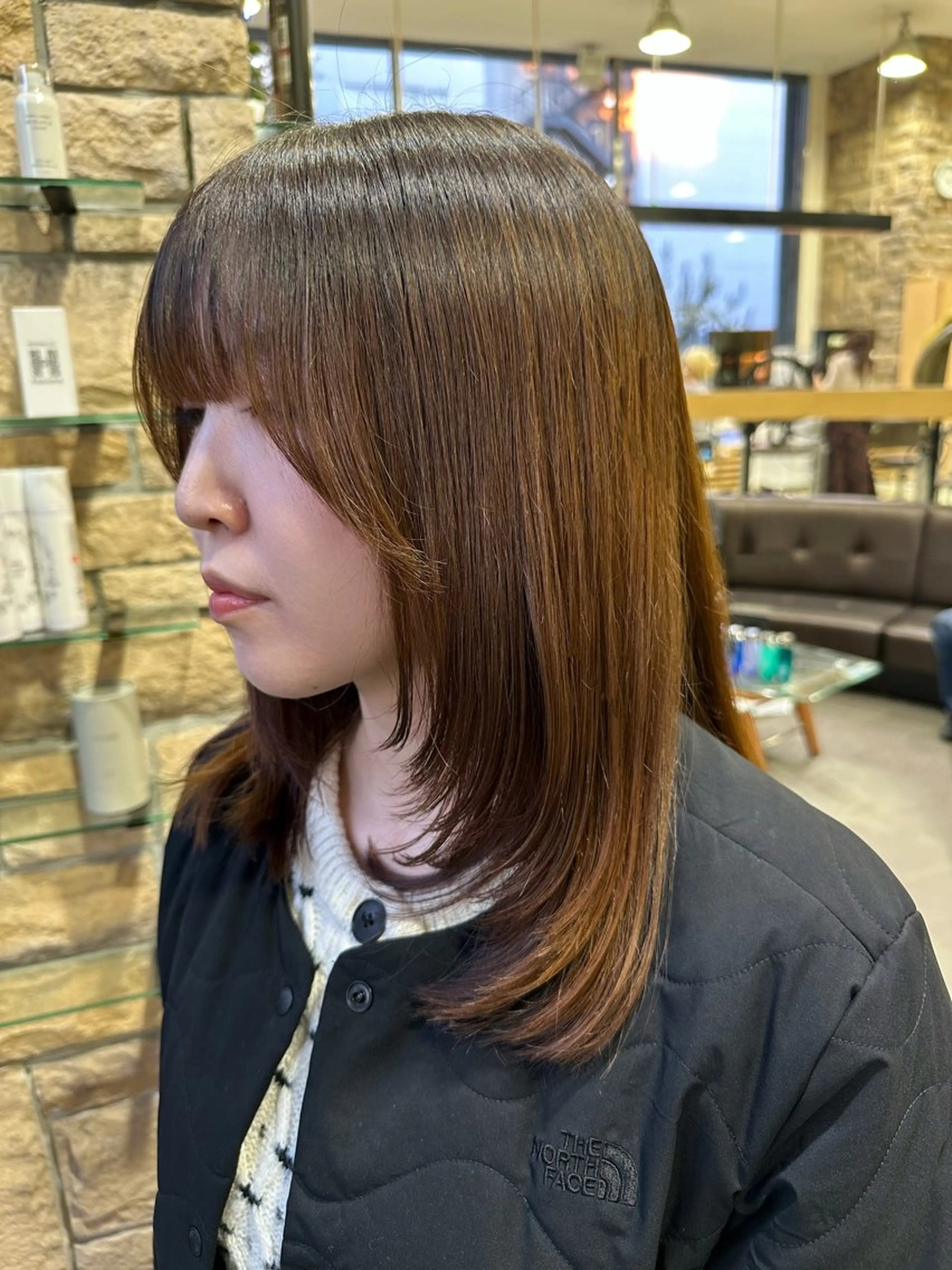 ミディアム カラー カット 縮毛矯正/レイヤー /カラー🎀おぐりンのヘアスタイル