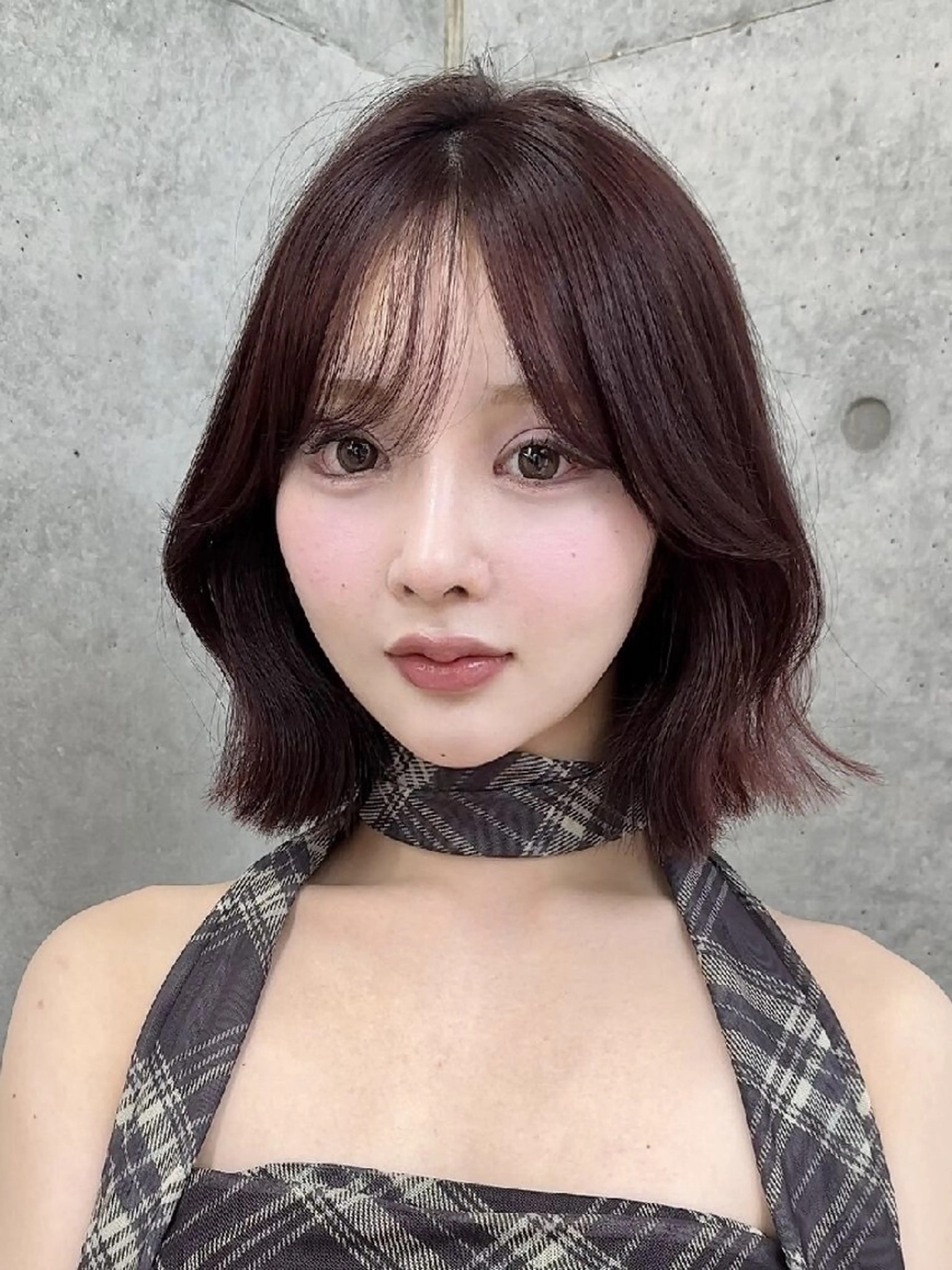 ミディアム カラー カット ヘアカラー トリートメント Lond Mirrorのヘアスタイル