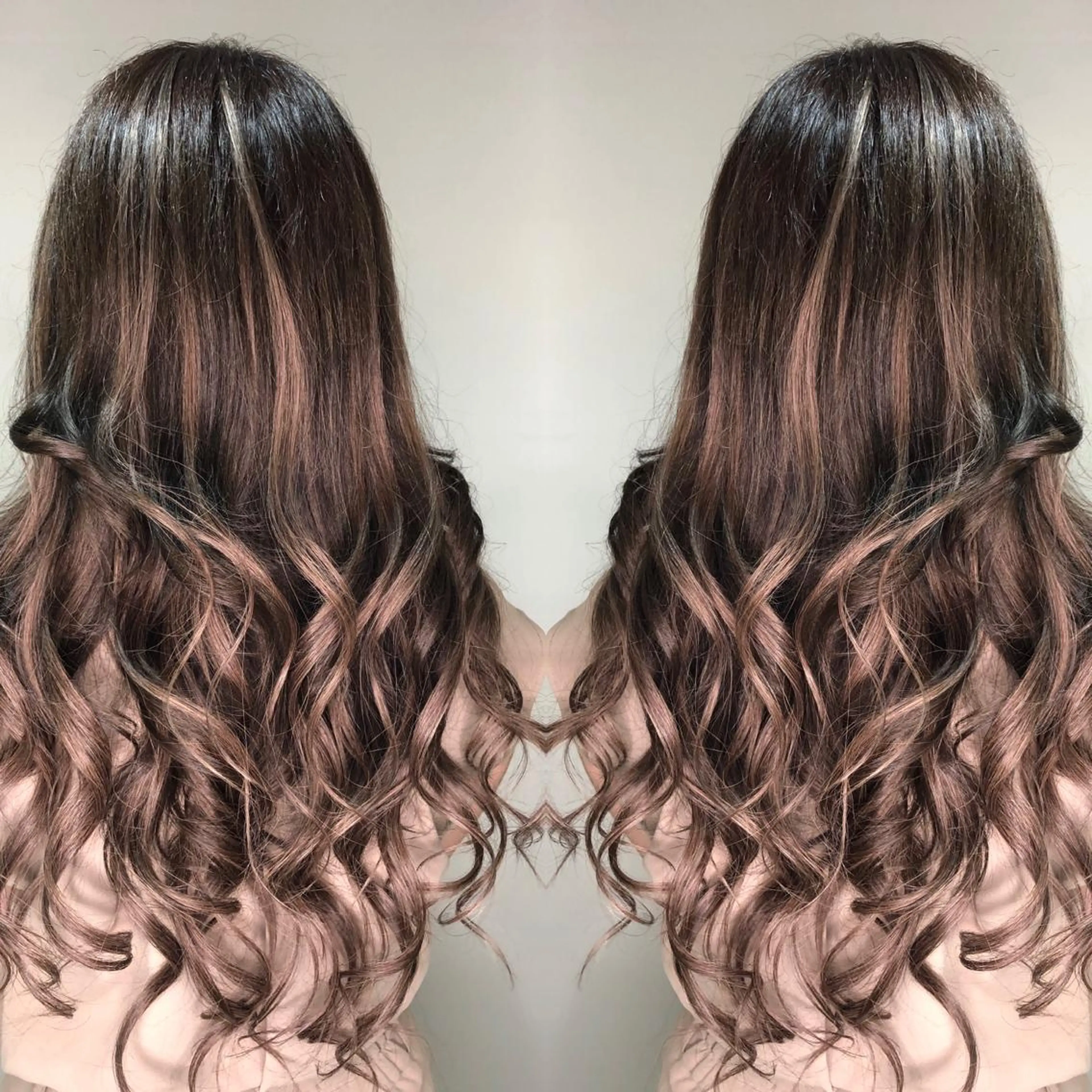 ロング カラー ヘアアレンジ バレイヤージュ ブリーチ ケアブリーチ デザインカラー ハイライトカラー alpha. カラーエクステ下妻のヘアスタイル