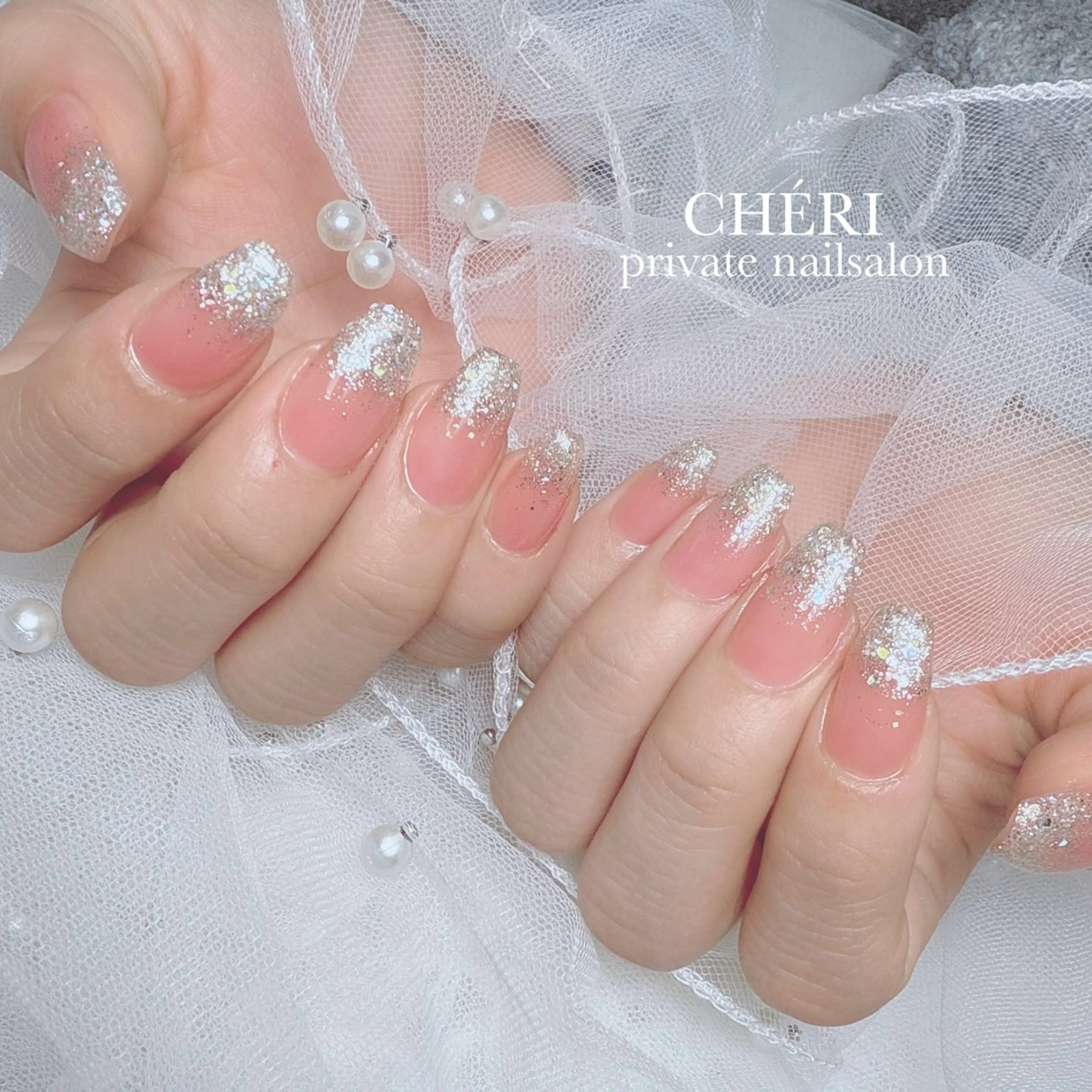 ネイル グラデーション ラメ(グリッター) ラメグラデーション ハンドネイル CHÉRI .のネイルデザイン