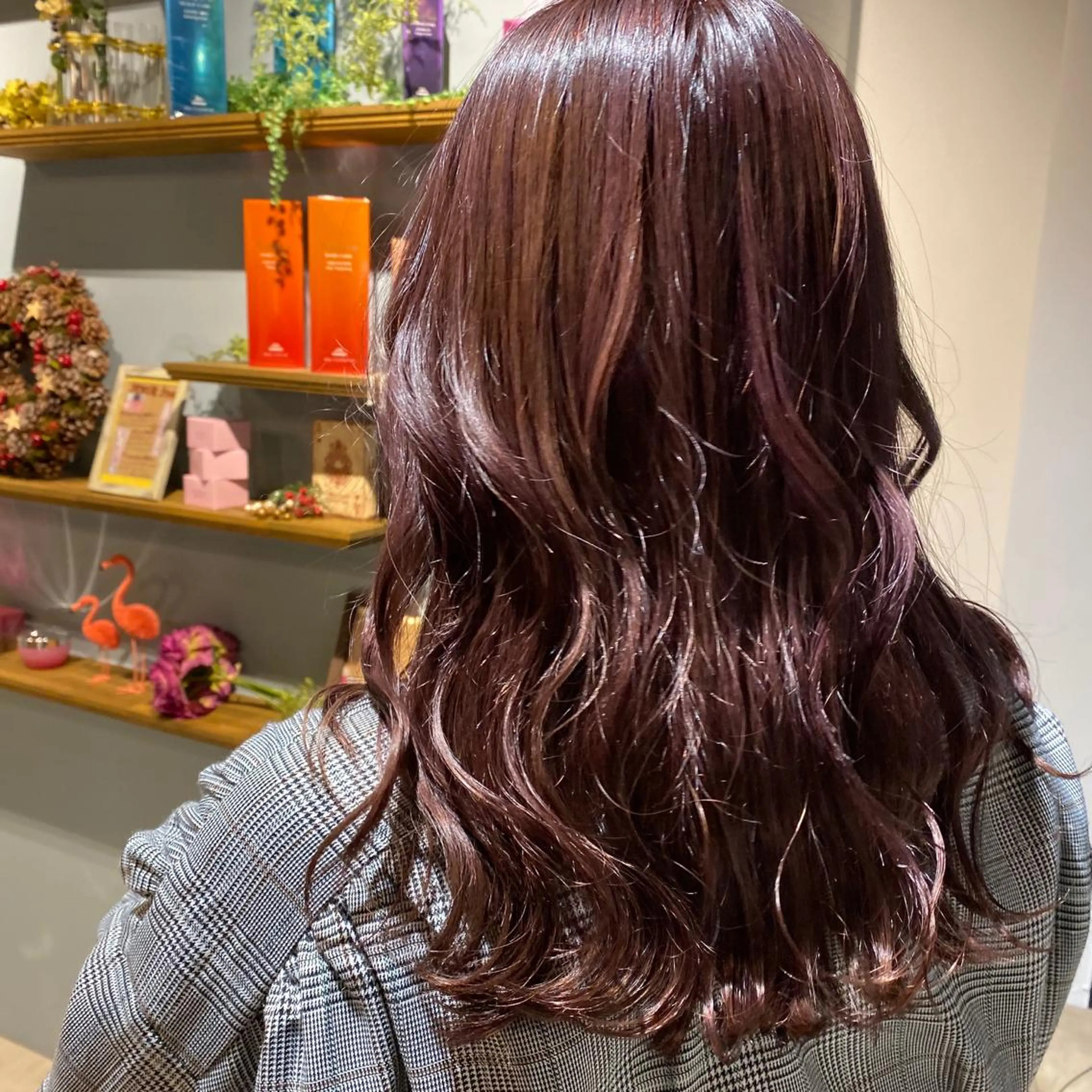 セミロング パープルカラー きよはらちさき🍑 柔らかカラー🌱🫧のヘアスタイル