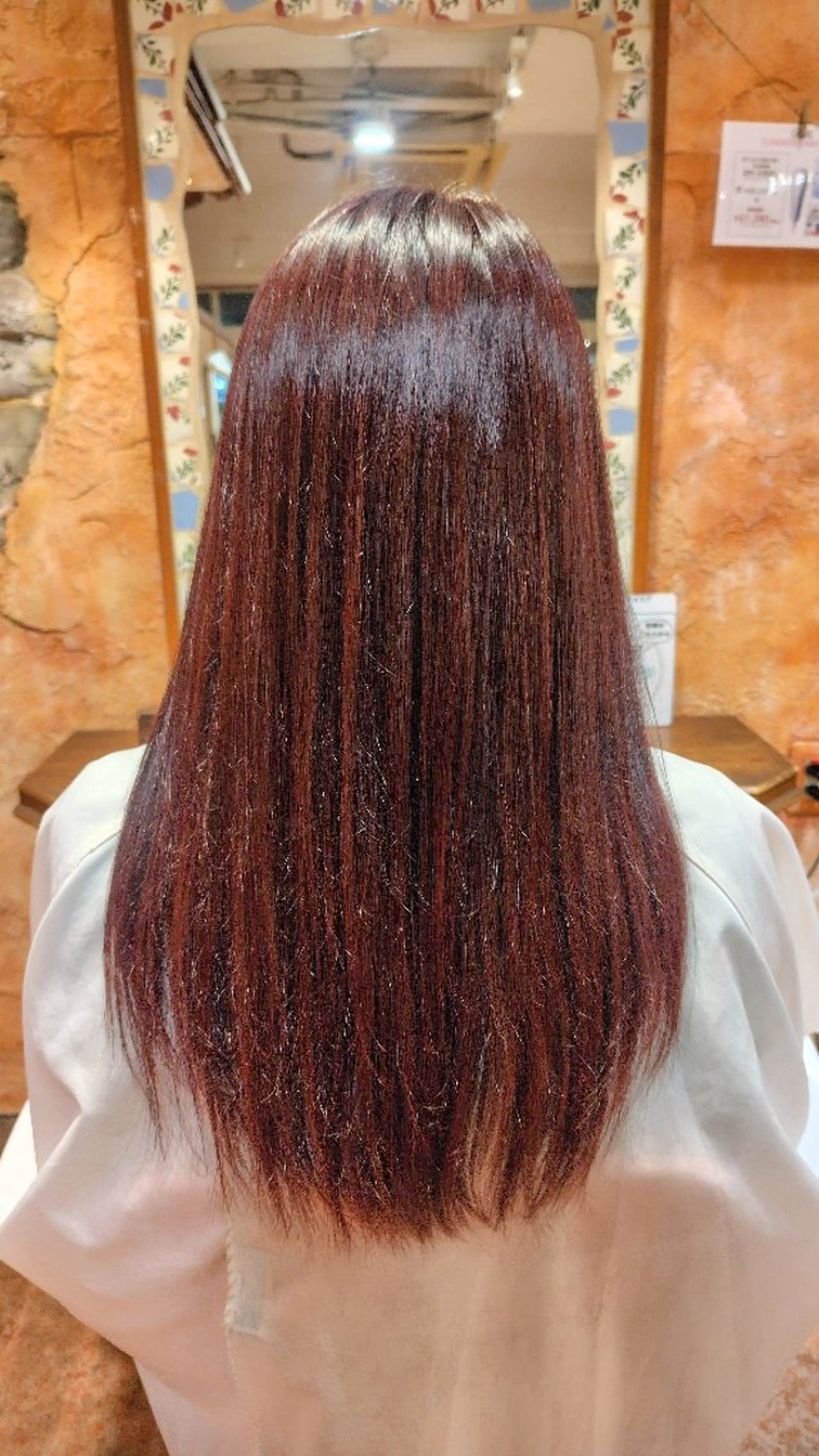 カラー ロング ブラウンカラー レッドカラー レッドブラウン ヘアカラー 梅原 瑞雪のヘアスタイル