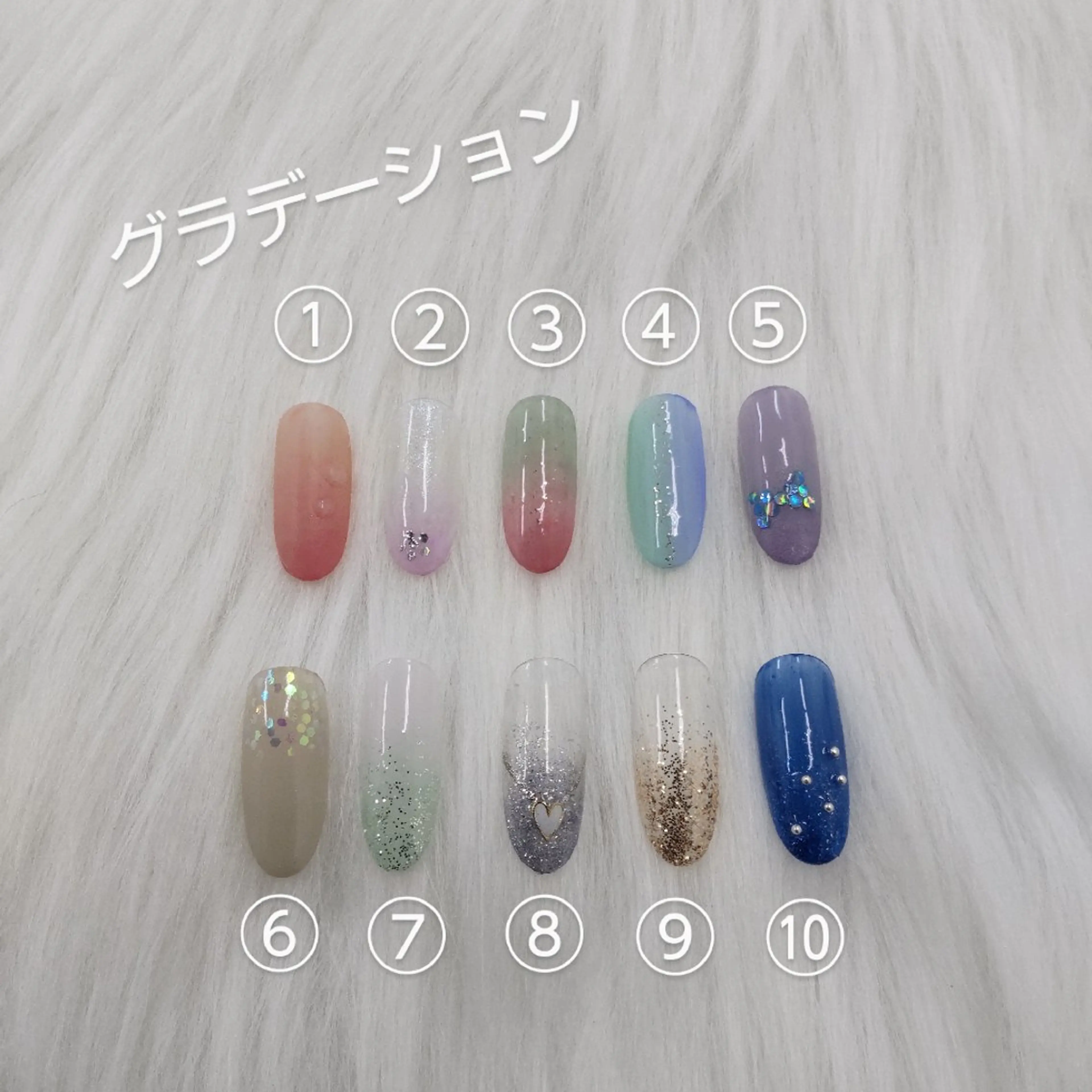 2.【オフ有】グラデーション+写真アート2本付 0円の写真