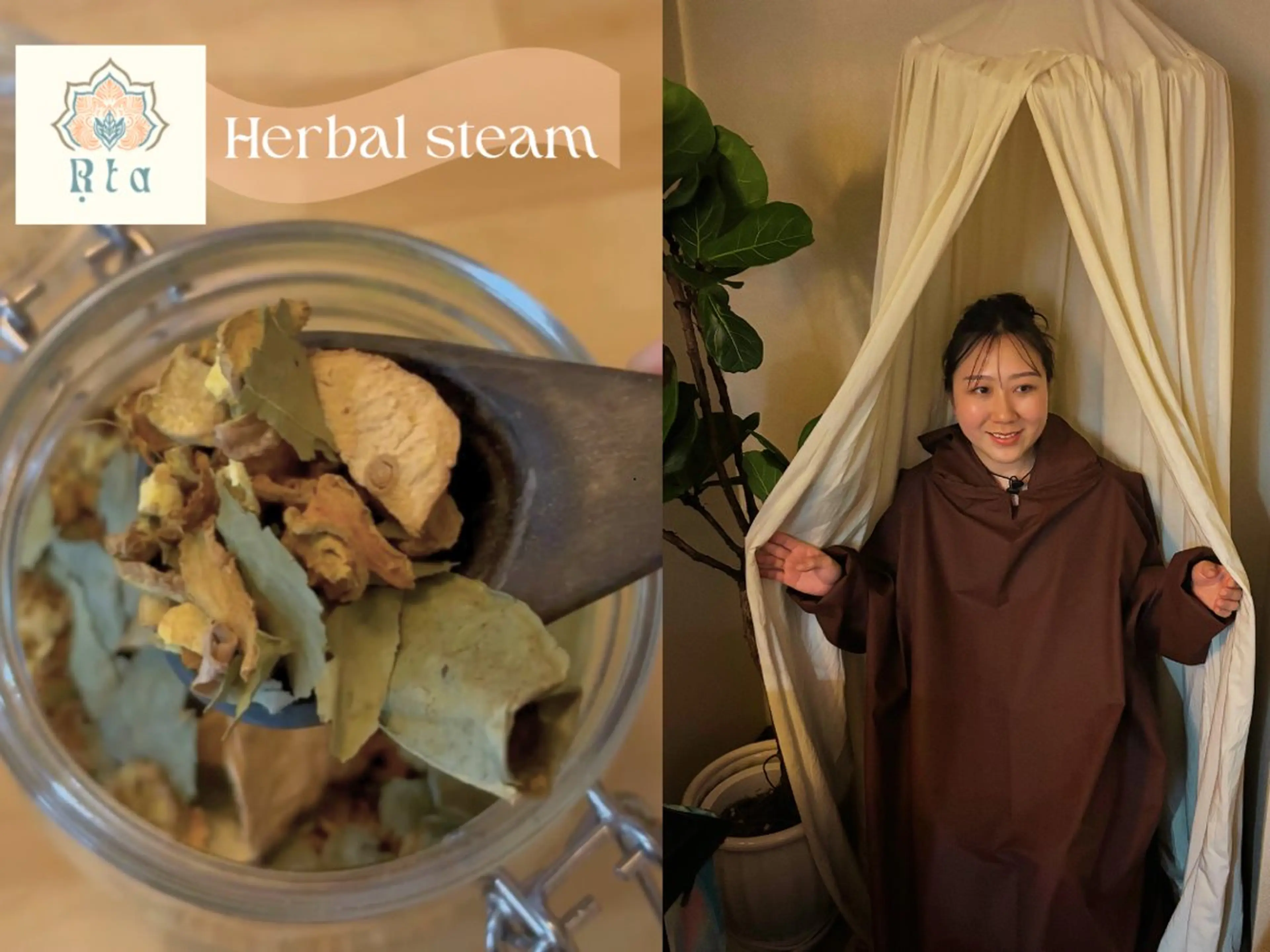 【年末価格】冷え性&むくみでお悩みの方🪷メディカルハーブ蒸し40分(フットバス付き)🌿/¥5500▶︎¥3500の写真