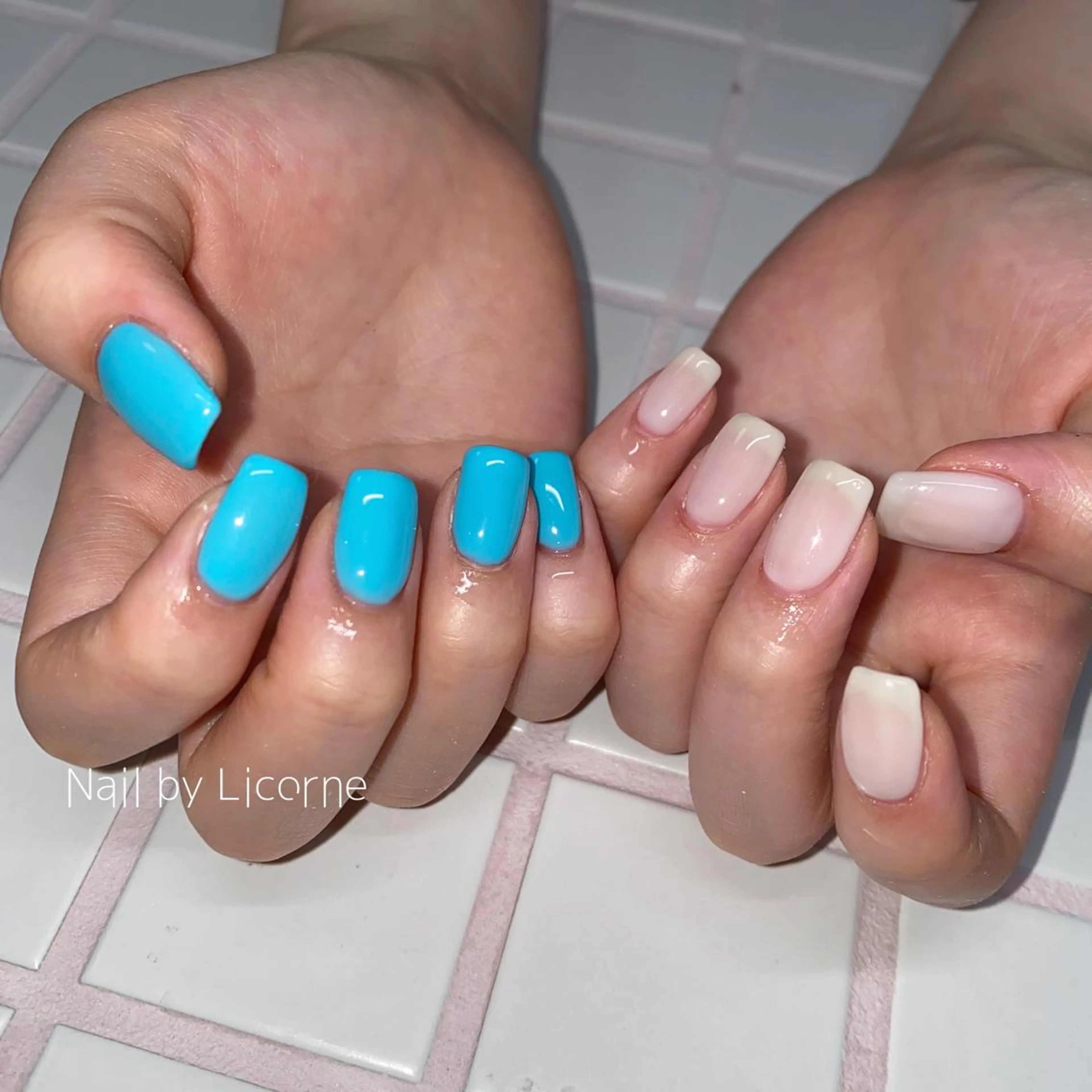 ネイル アートネイル オーロラネイル フレンチネイル 氷ネイル・うるうるネイル マグネットネイル ハンドネイル Nail by Licorneのネイルデザイン