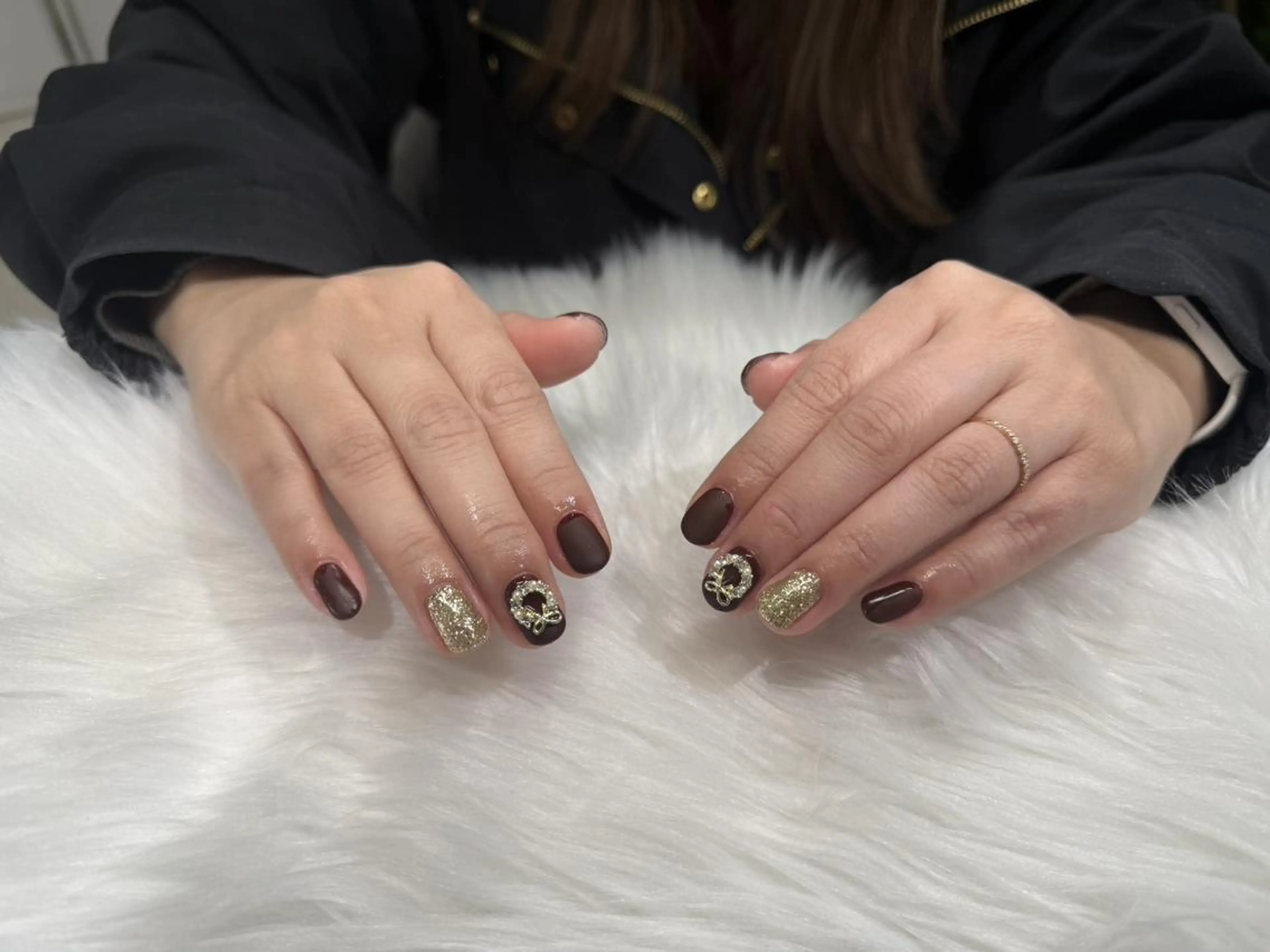 ネイル マットネイル ワンカラーネイル 冬ネイル クリスマス ハンドネイル Nail Salon Lindaのネイルデザイン