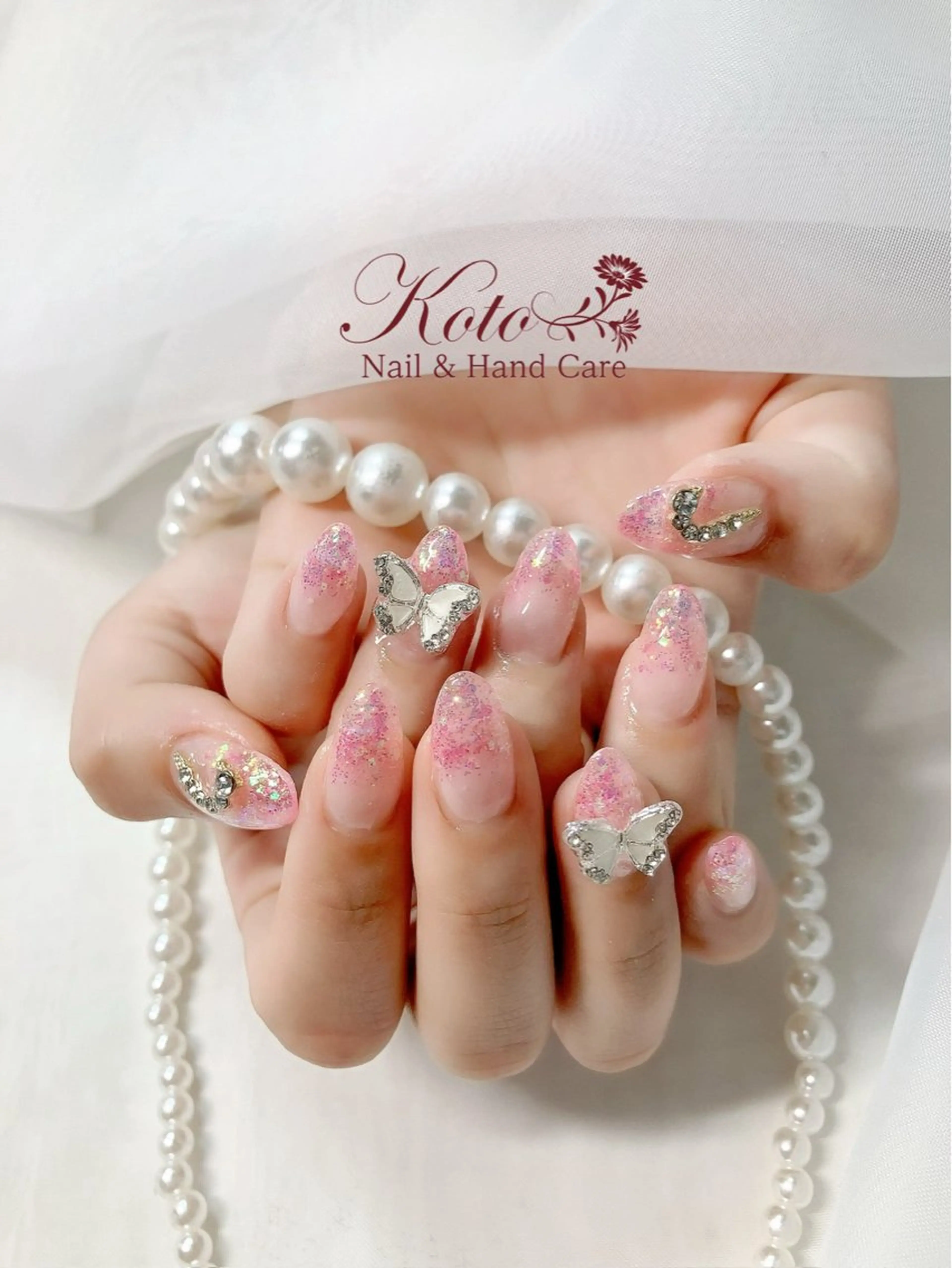 ネイル 長さ出し ジェルネイル 持ち込み ニュアンスネイル 赤色 ハンドネイル Nail Salon KOTOのネイルデザイン