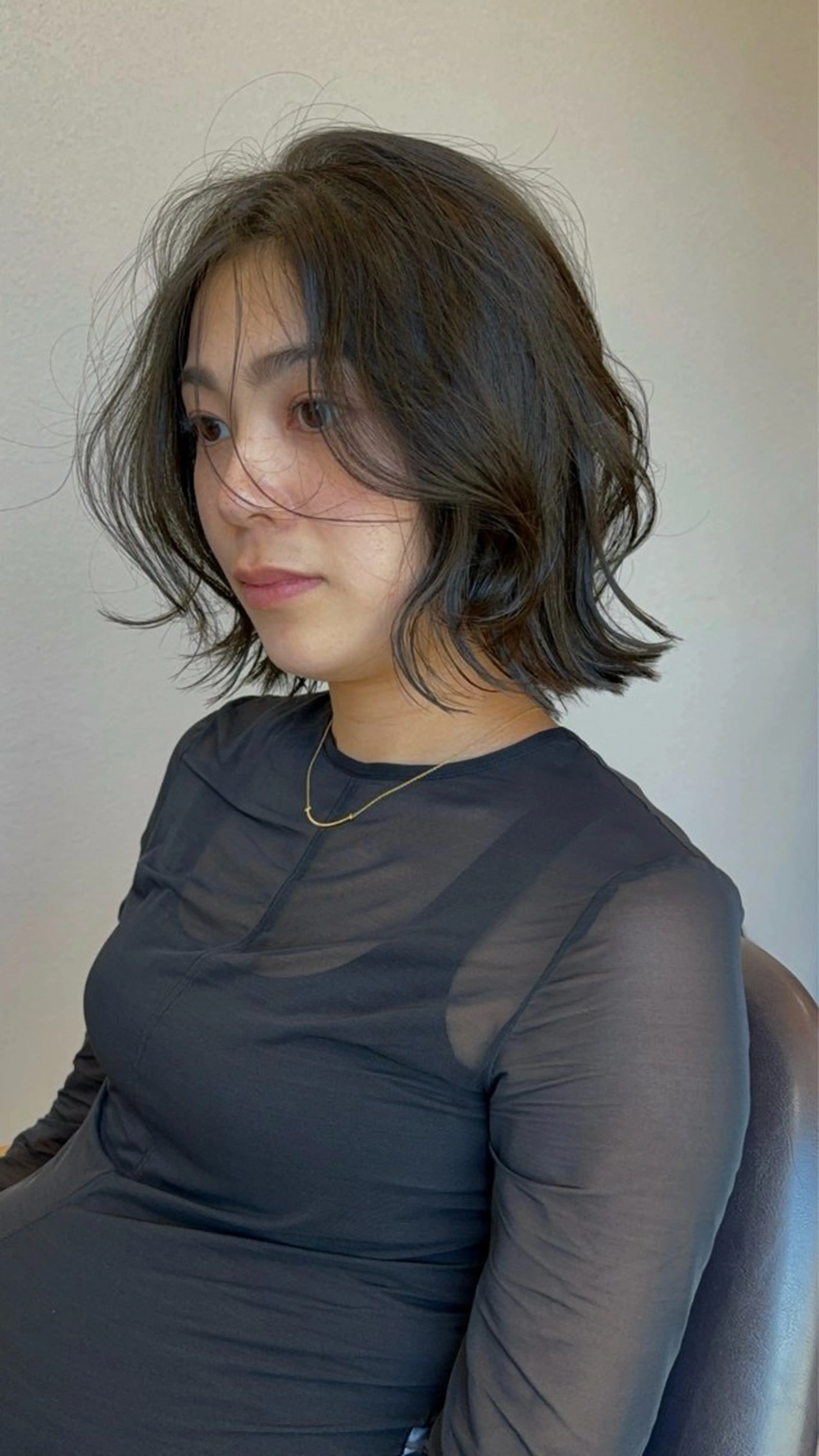 ミディアム カラー ボブレイヤー アッシュ ダークアッシュ ボブ レイヤーカット カット ヘアカラー ボブ/髪質改善/ soiナカジママドリのヘアスタイル