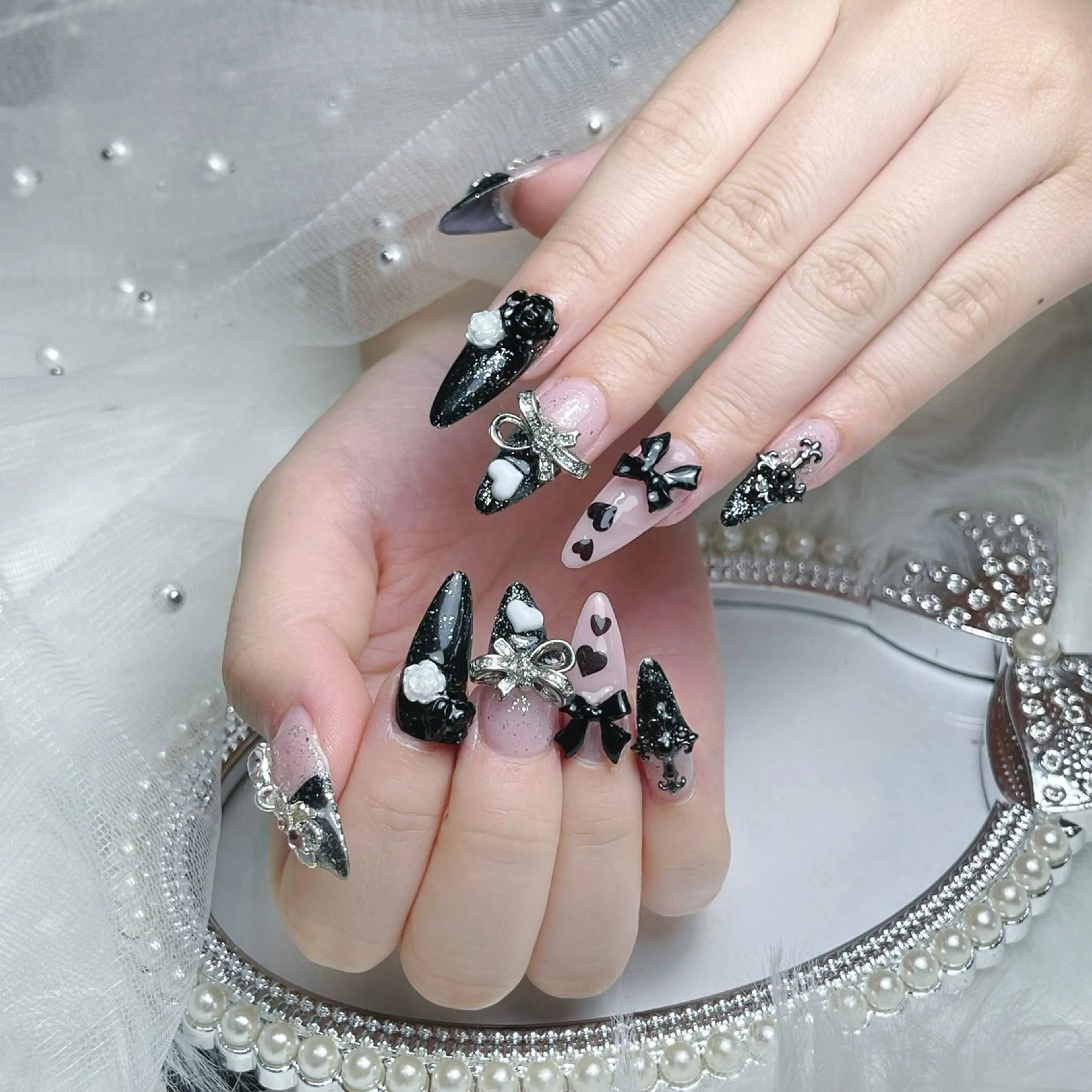 ネイル 韓国ネイル ロングネイル マグネットネイル シンプルネイル ワンホンネイル ハンドネイル JOSIE nail studioのネイルデザイン