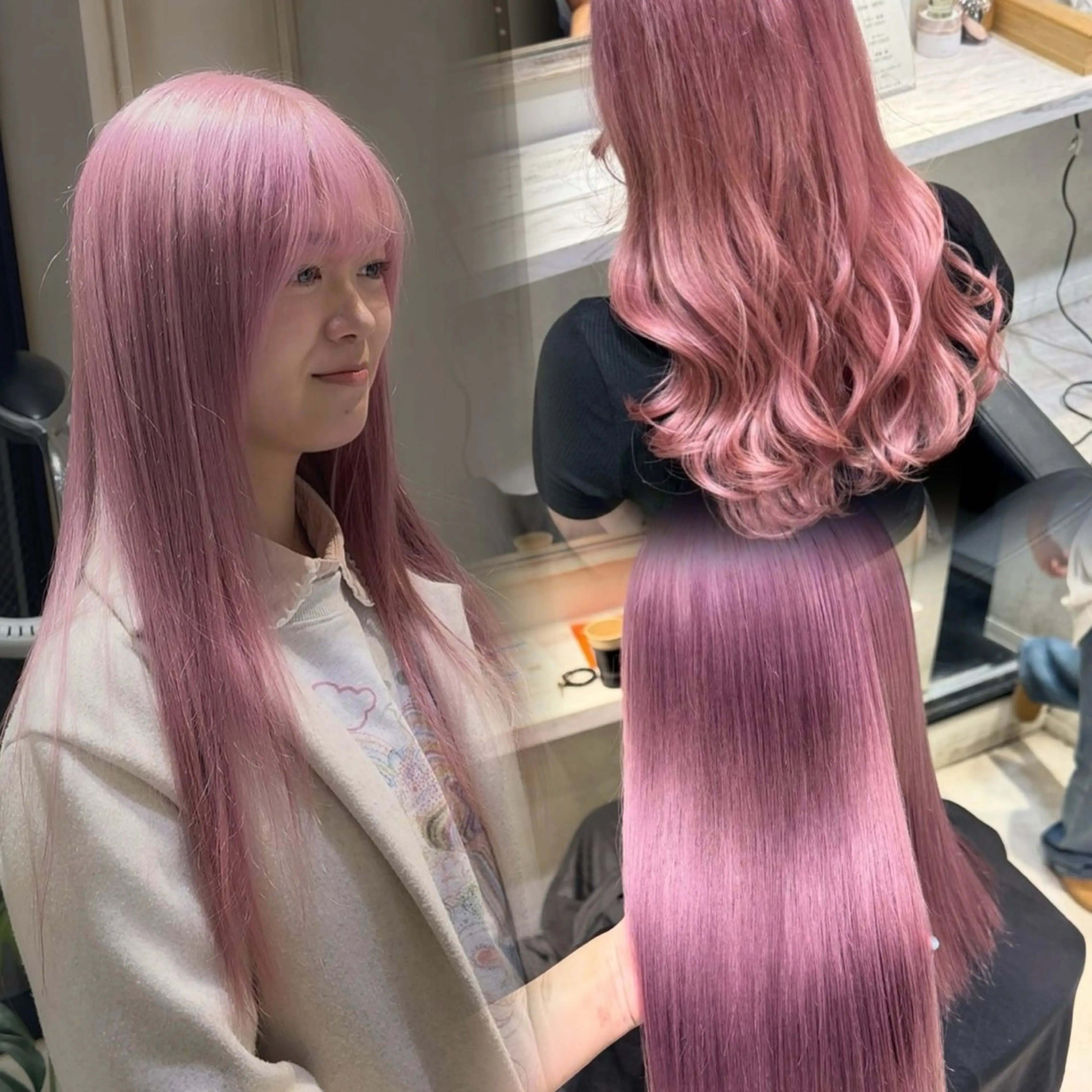 ロング カラー ブリーチ ケアブリーチ ケアカラー 髪質改善 韓国風ヘア カット ヘアカラー 🦋ブリーチ/カラー 専門Aya💖のヘアスタイル