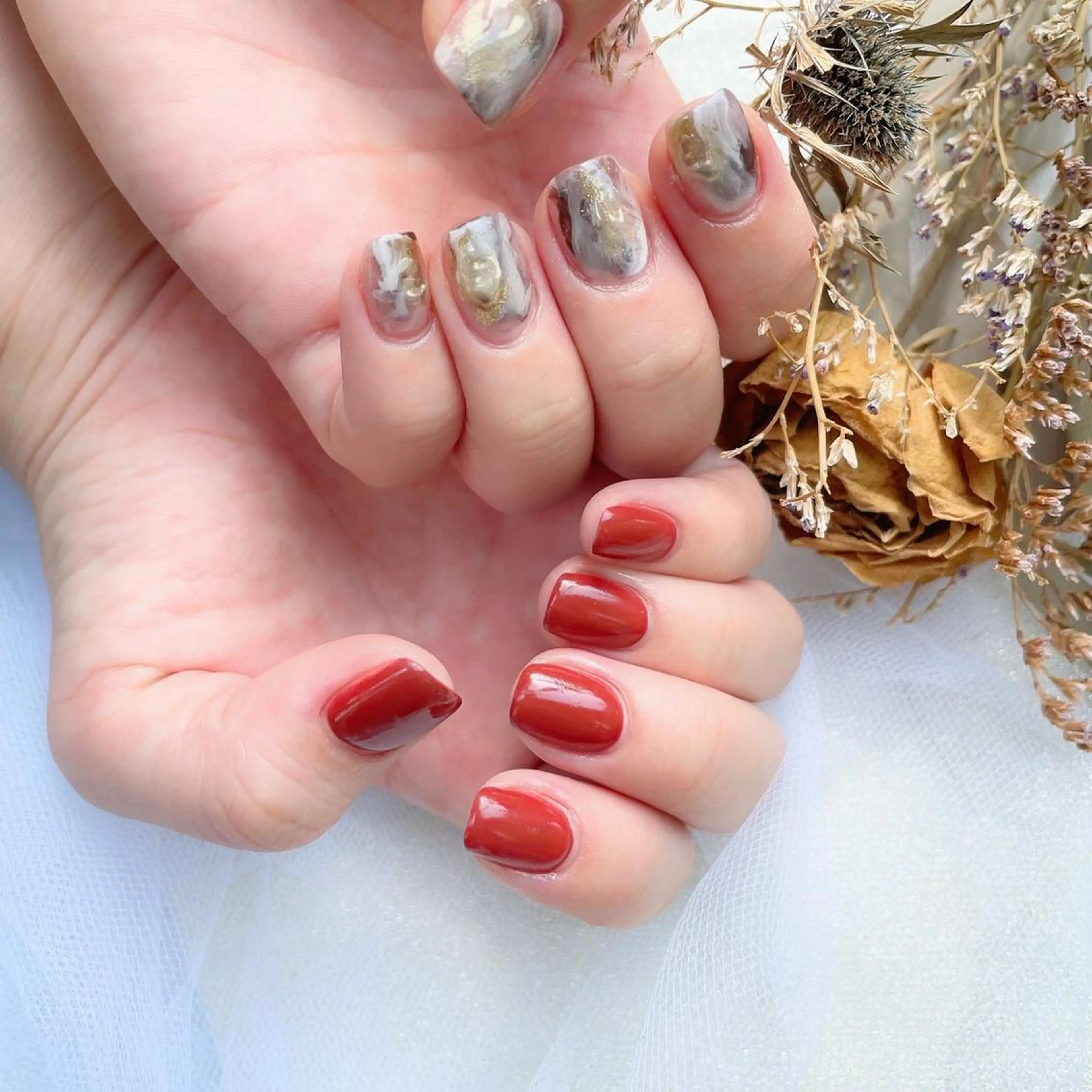 ネイル アートネイル ジェルネイル 韓国ネイル 持ち込み ニュアンスネイル ハンドネイル フットネイル nail salon mieux(ミュー)のネイルデザイン