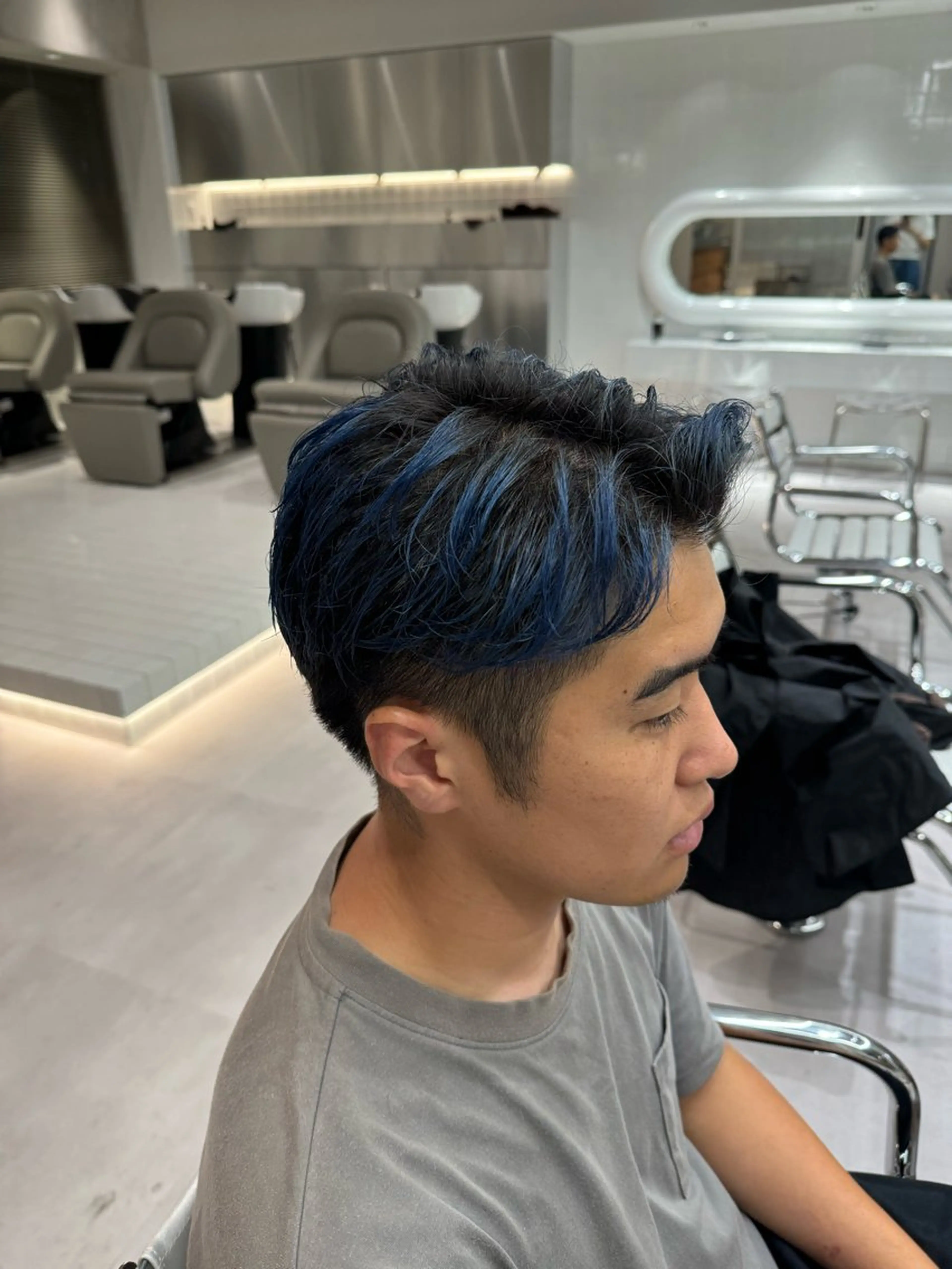 カラー パーマ メンズ ブルーカラー ブリーチ/パーマ特化 片平和寿のヘアスタイル