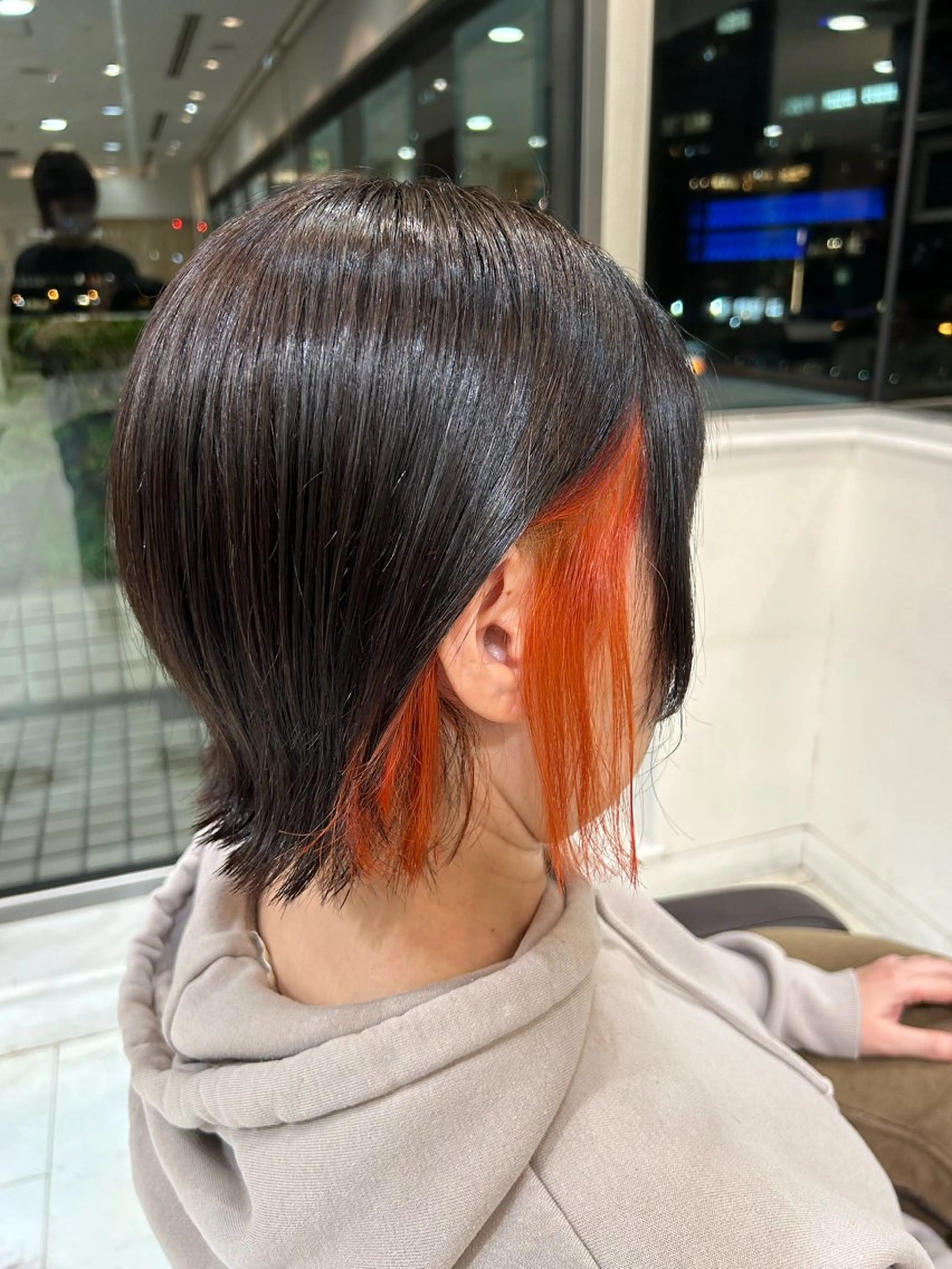 ミディアム カラー インナーカラー オレンジ ショート/ボブ♥️ 北野のヘアスタイル