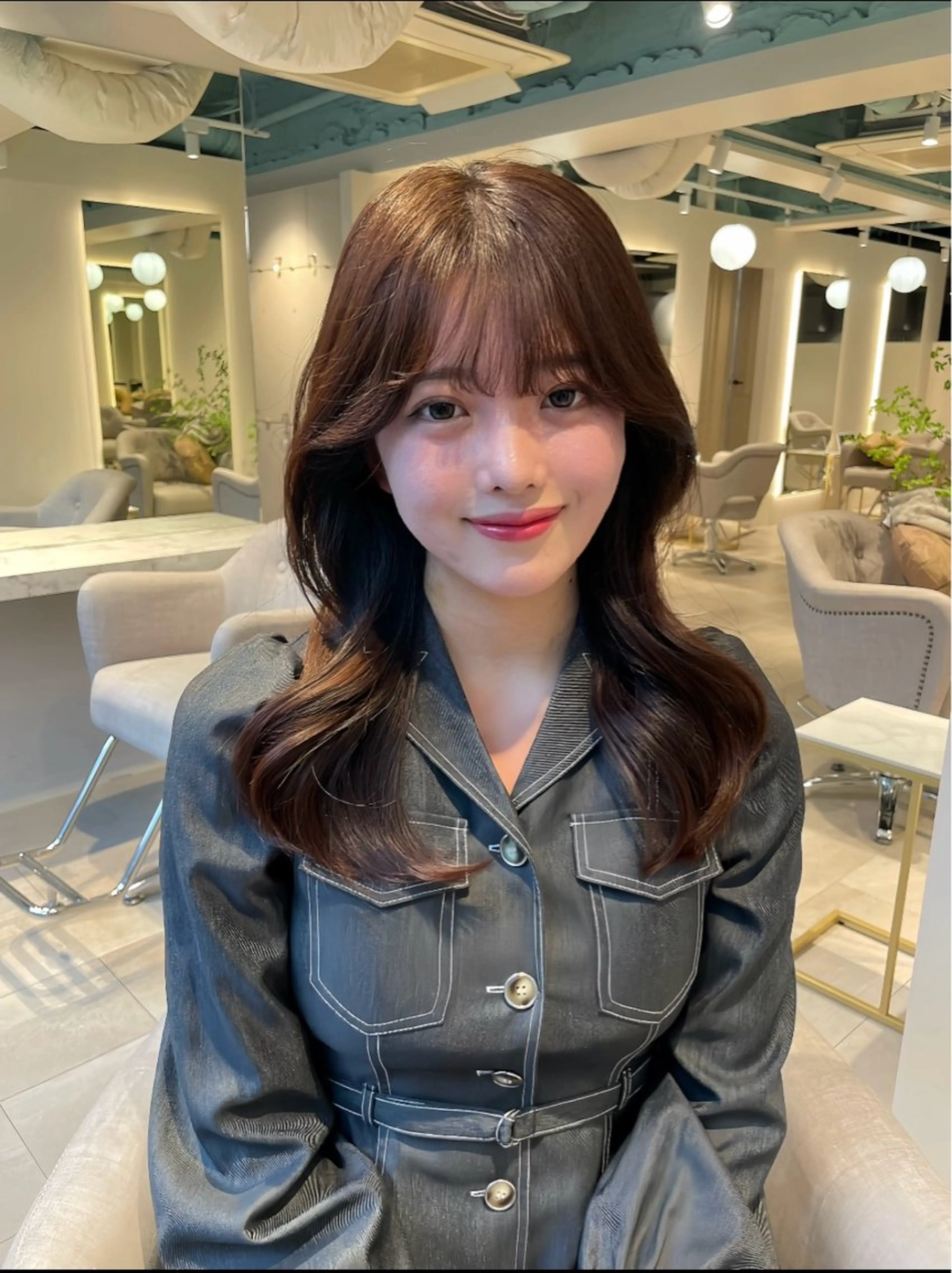 ロング 縮毛矯正 カットモデル募集✨️ 根本 彩永のヘアスタイル