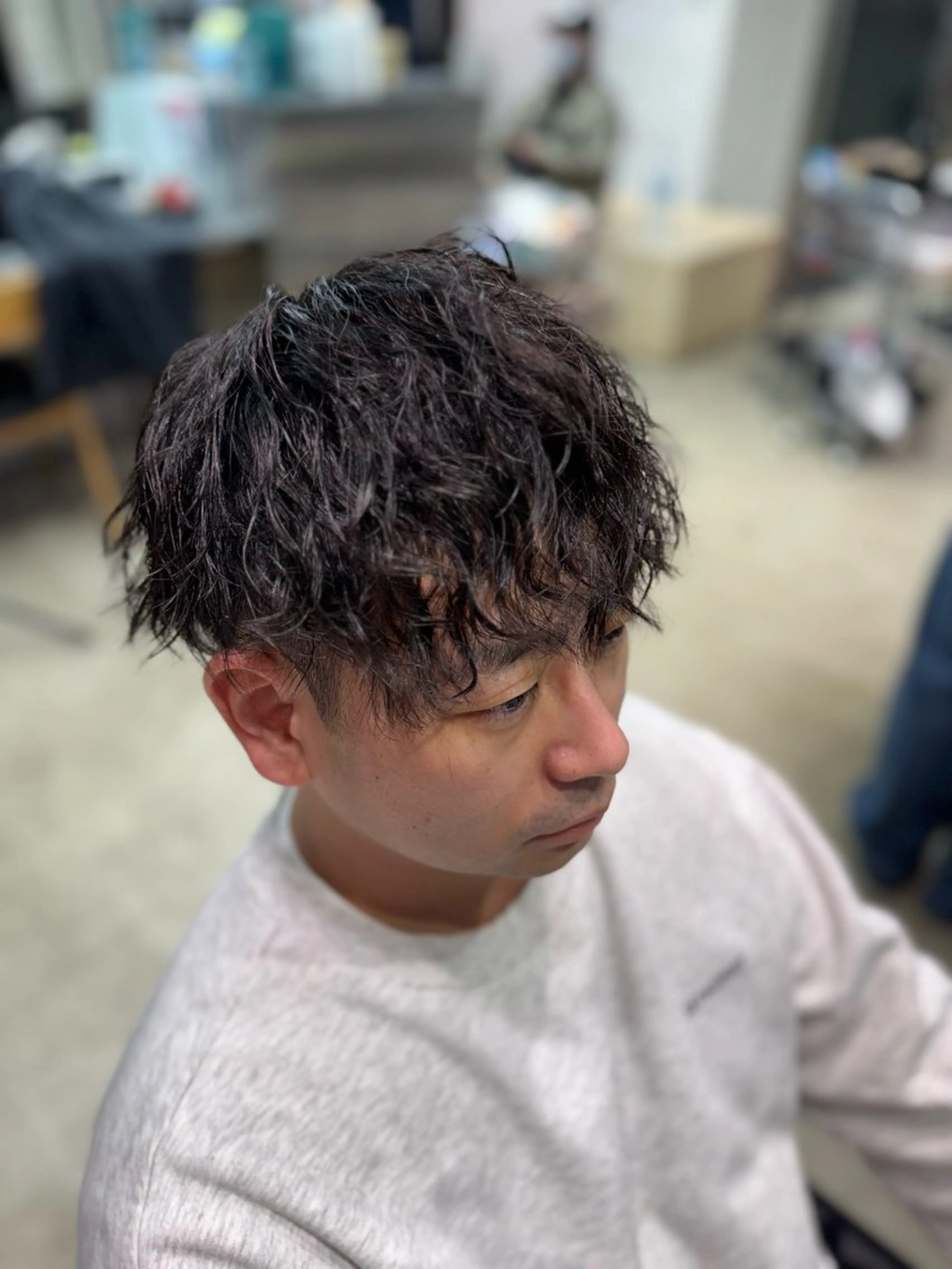 ショート パーマ メンズ マッシュ メンズパーマ ツイストスパイラルパーマ 波巻きパーマ ボブ byfifth 天神 🌀moromiのヘアスタイル