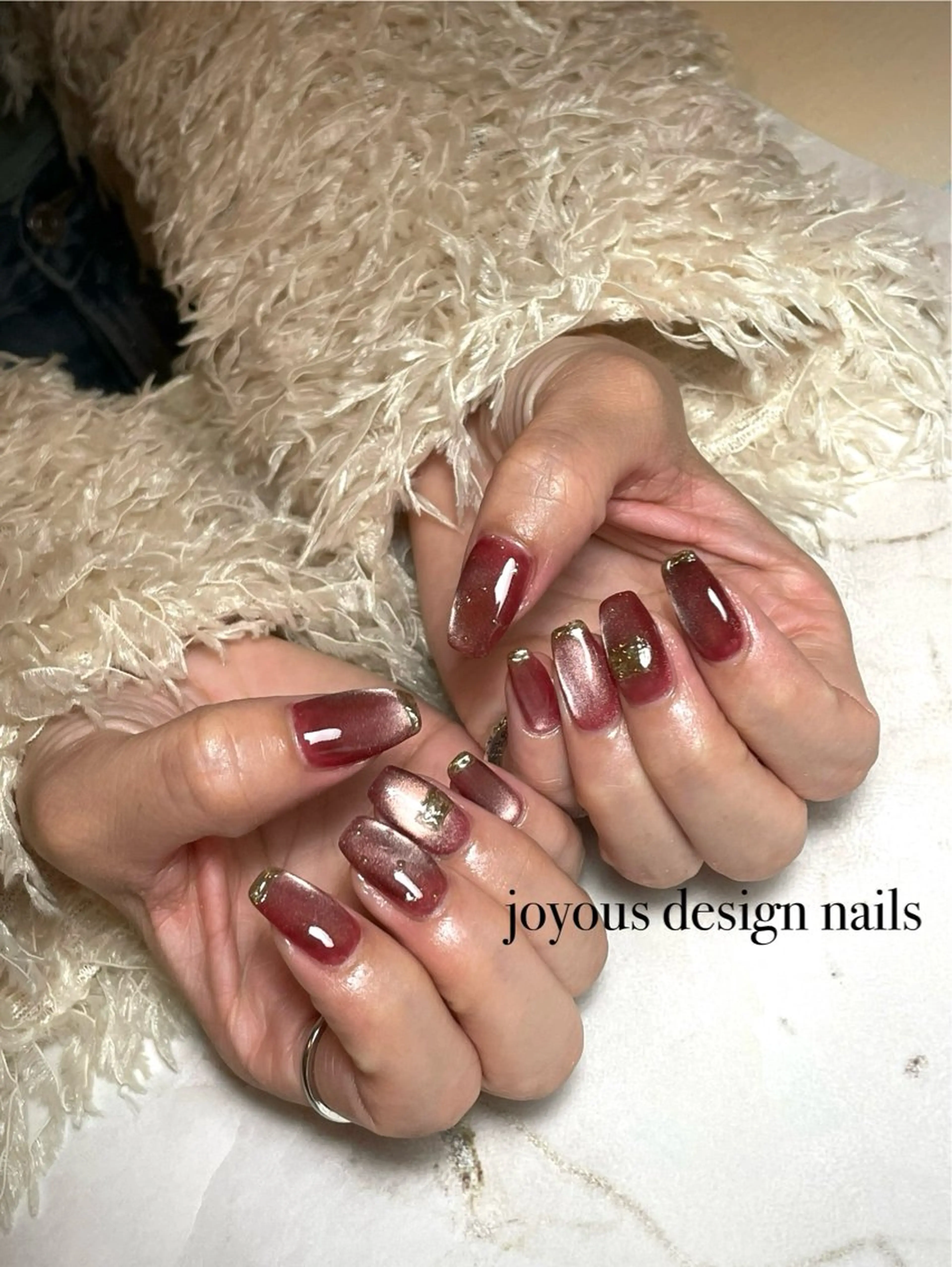 ネイル ボルドー マグネットネイル ハンドネイル jdn kayokoのネイルデザイン