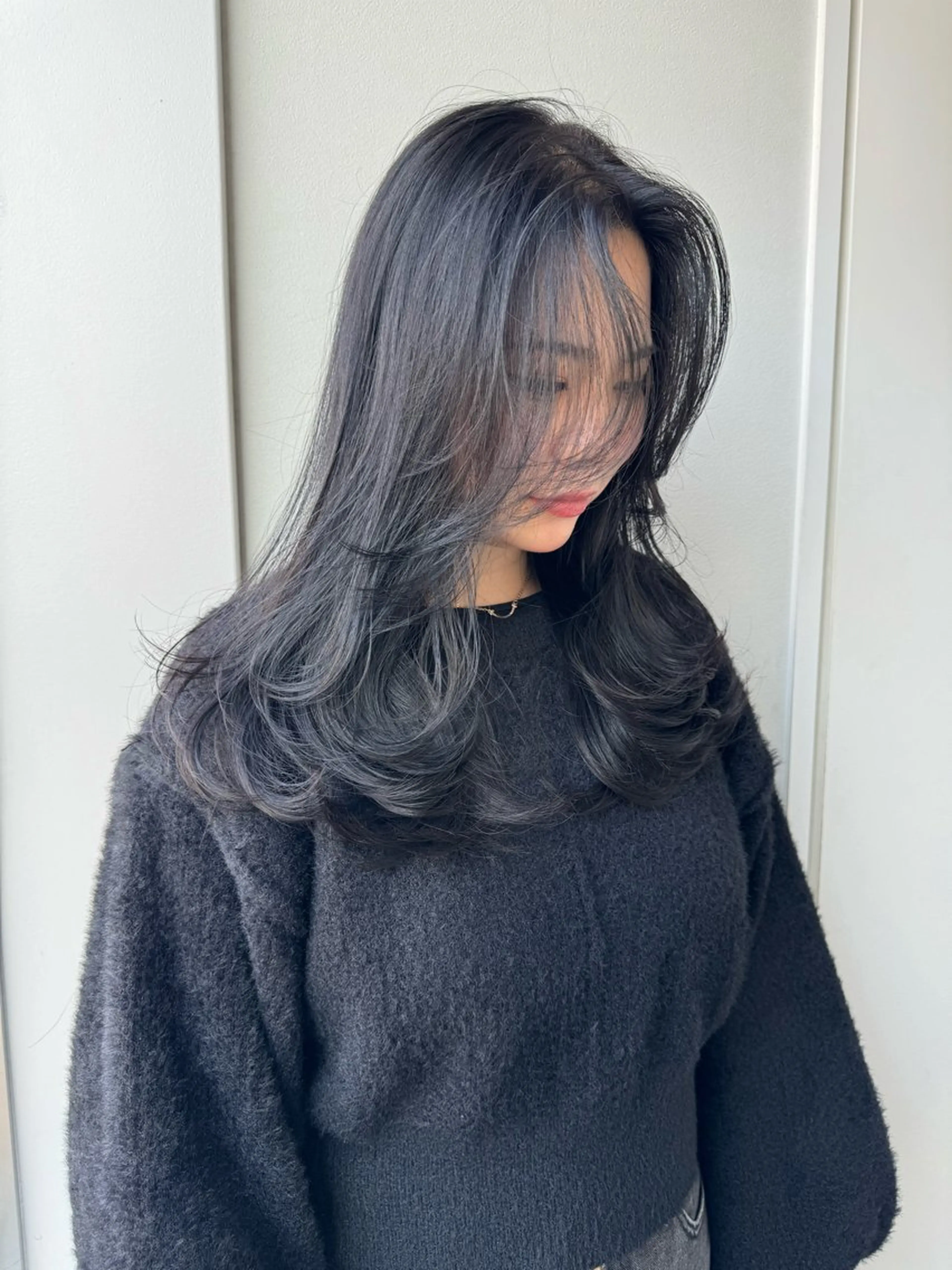 ロング カラー 透明感カラー 髪質改善 韓国風ヘア レイヤーカット カット ヘアカラー トリートメント 髪質改善 赤み消しカラー山本のヘアスタイル