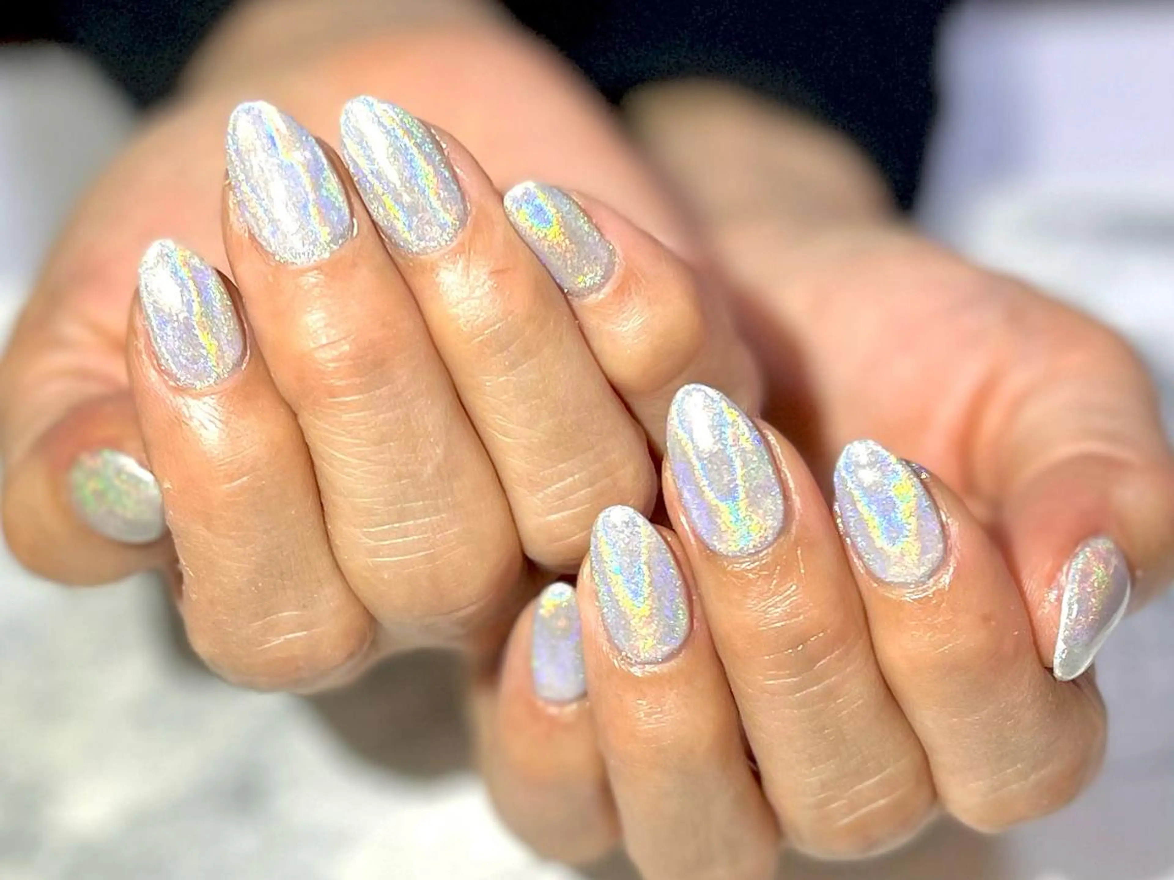 ネイル オーロラネイル フットネイル ニュアンスネイル シンプルネイル 春ネイル ネイル フフラ所属・nail fufla ♡yamane♡のネイルデザイン