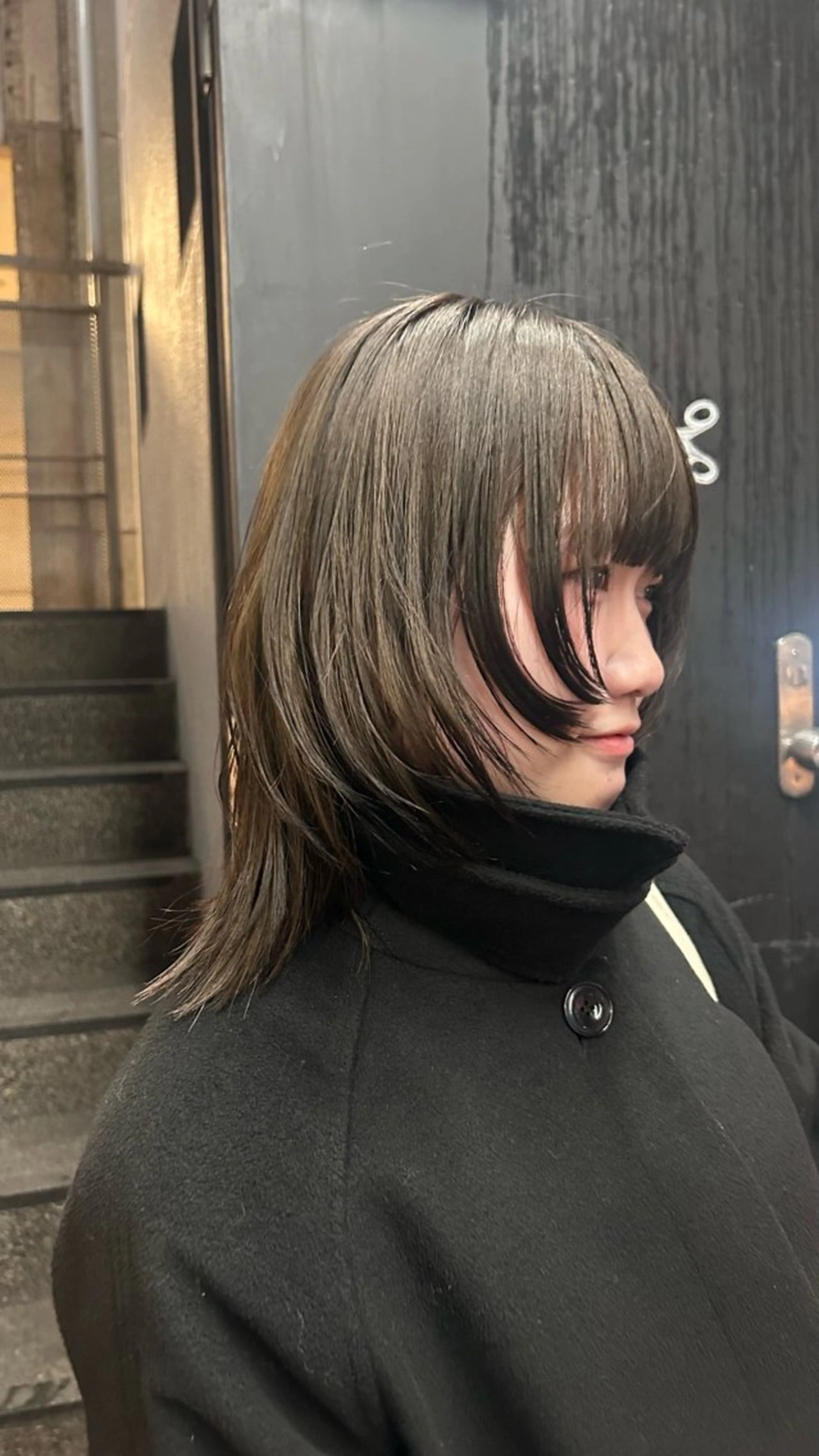 ミディアム カラー ミディアムレイヤー グレージュ オリーブグレージュ オリーブグレー くびれヘア 🌿ボブ パーマ高橋啓太🌿のヘアスタイル