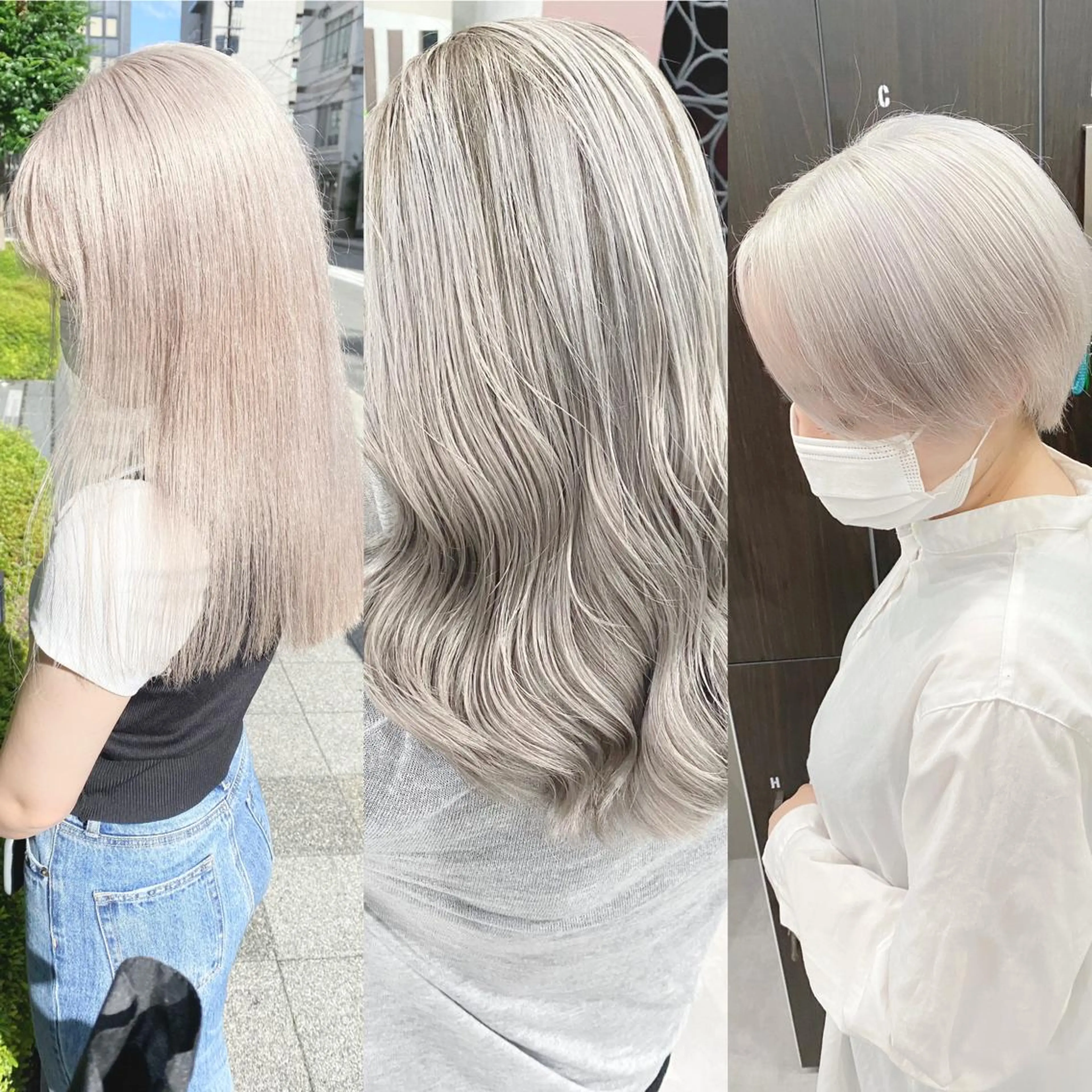 カラー ブリーチ シルバー ホワイトシルバー Via officialのヘアスタイル