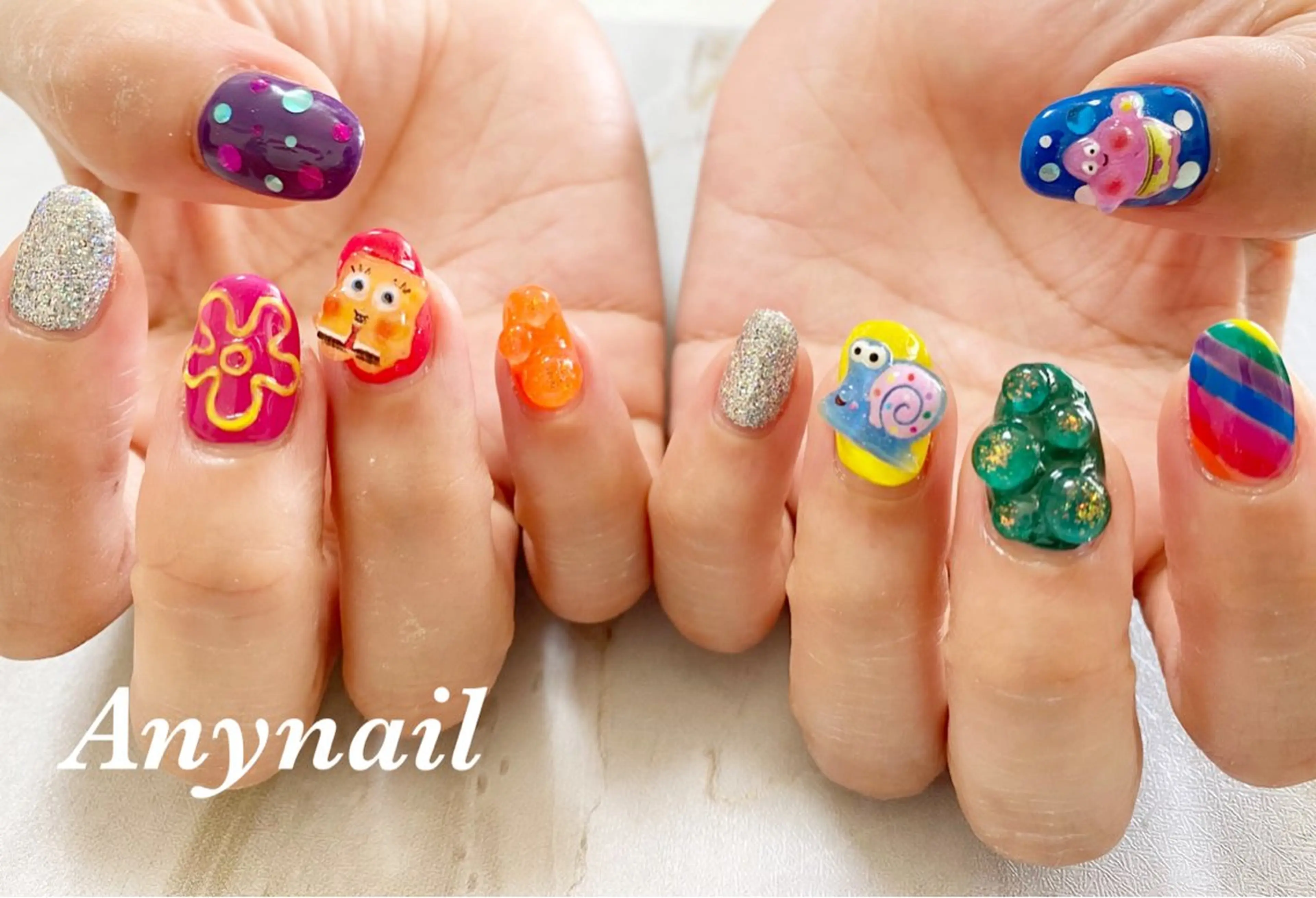 ネイル ブルー ハンドネイル 岩澤 恵子のネイルデザイン