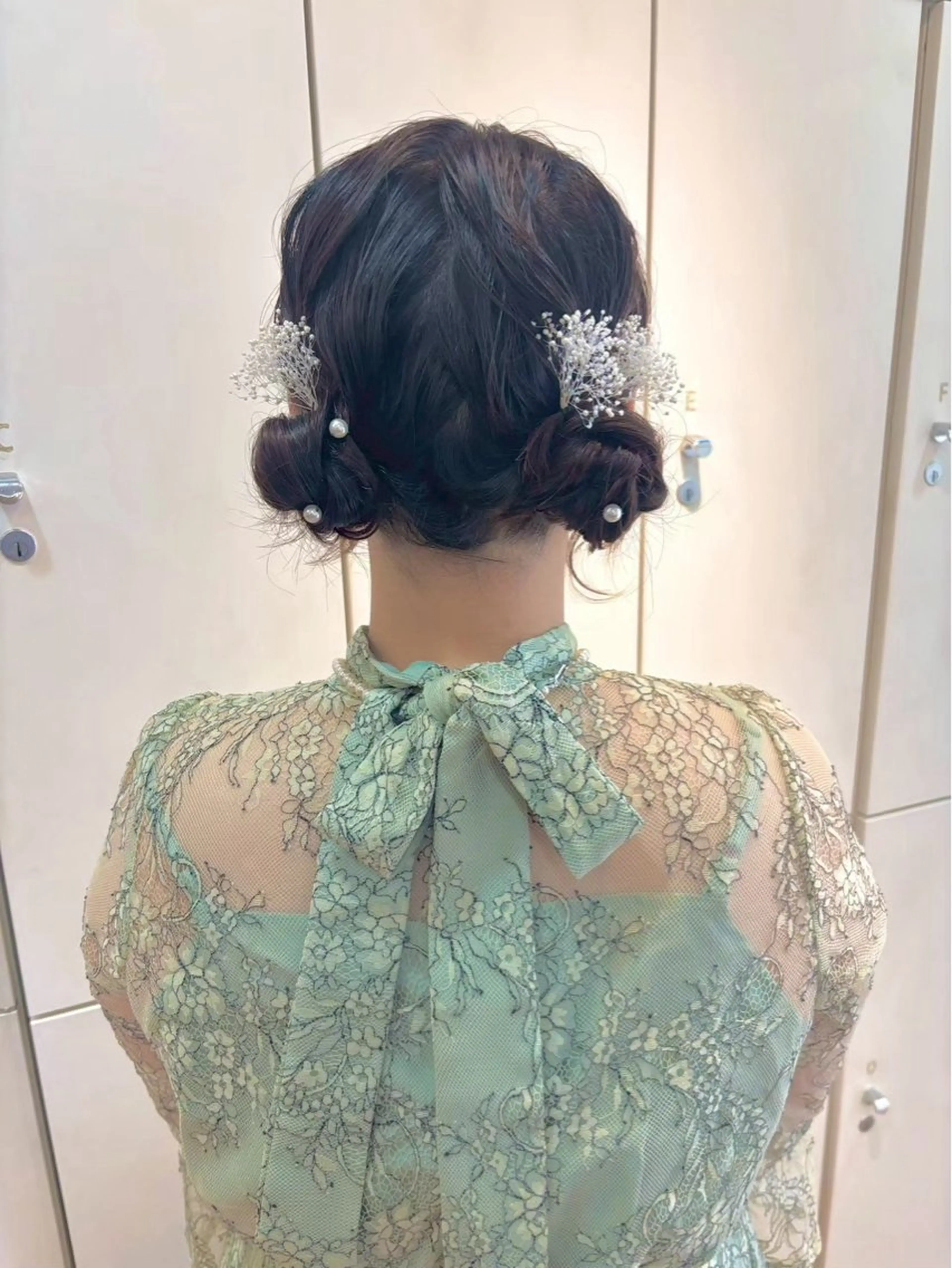 セミロング ヘアアレンジ ヘアセット お呼ばれアレンジ♡ momohaのヘアスタイル