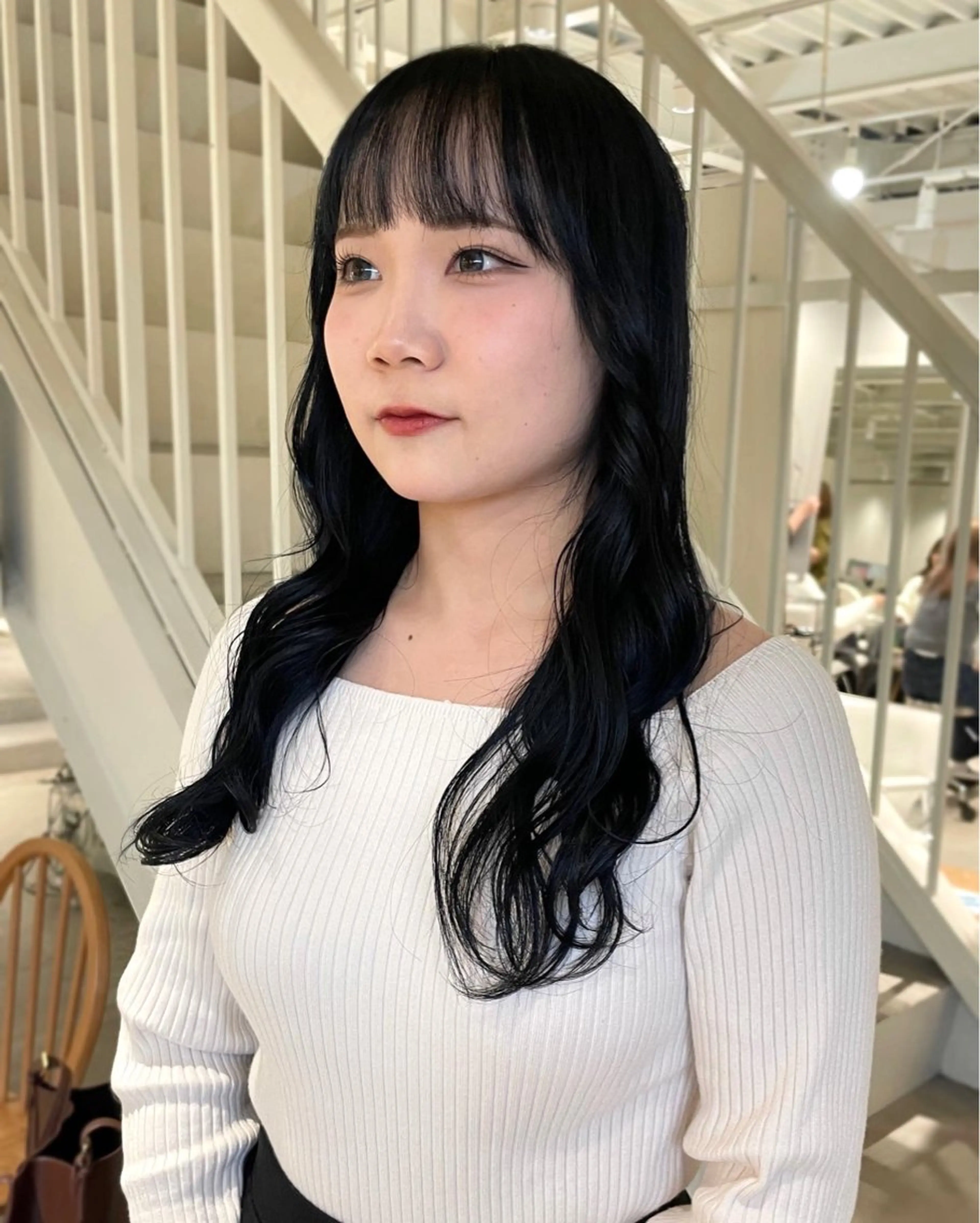 ロング カラー ヘアカラー 林 千聖のヘアスタイル