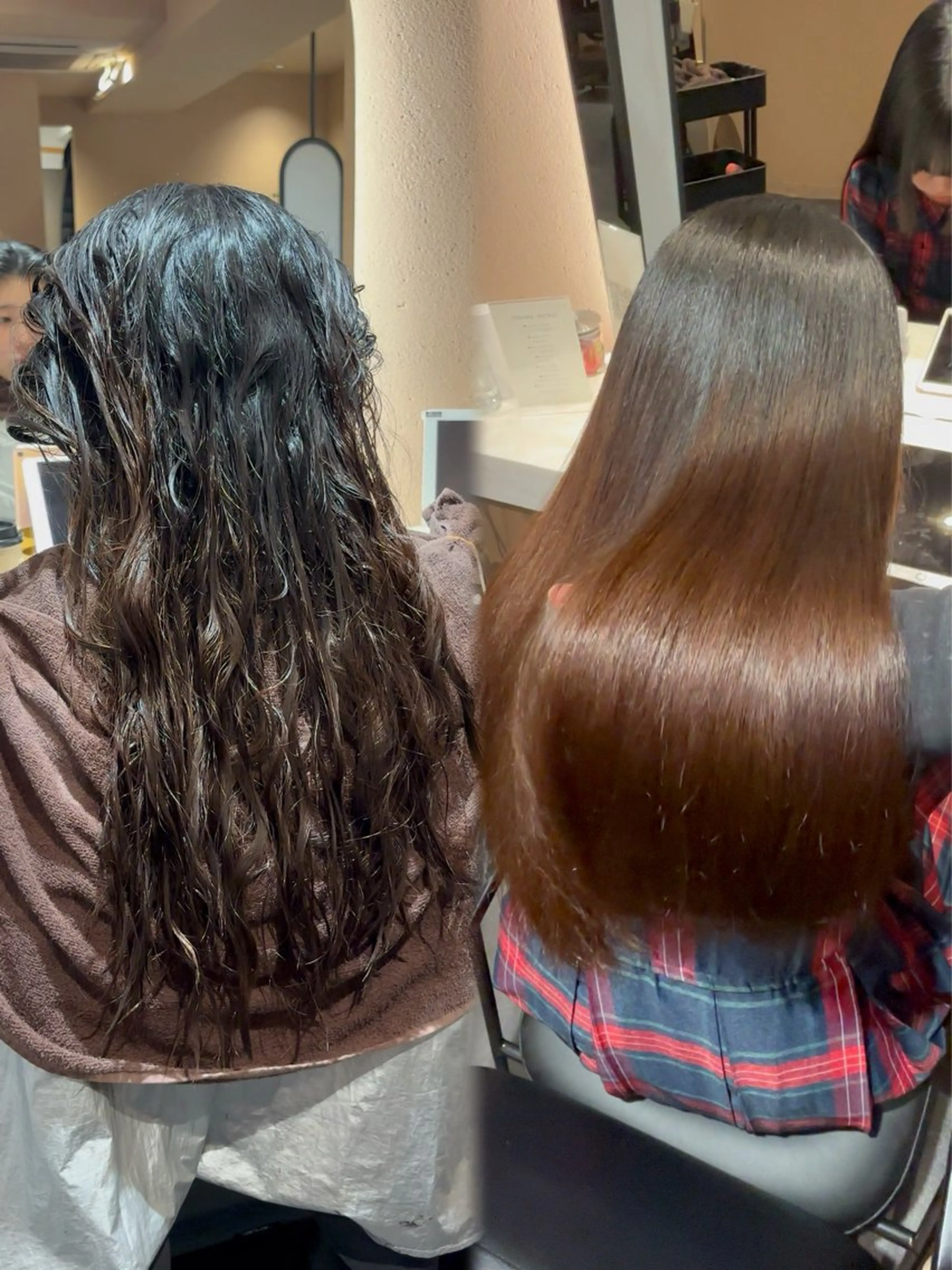 セミロング 縮毛矯正 縮毛矯正 トリートメント ✨髪質改善×レイヤー ボブカットきり✨のヘアスタイル