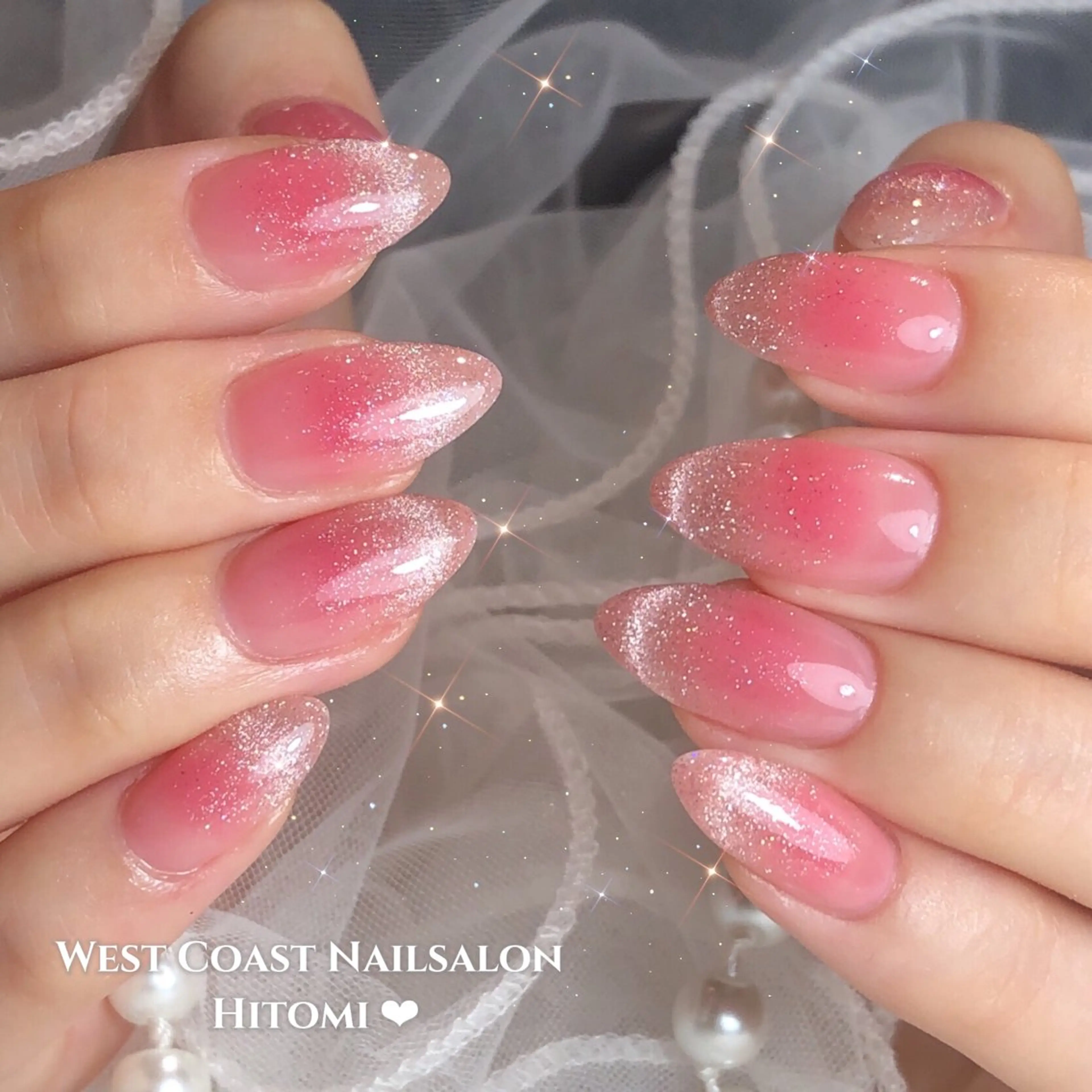 ネイル ハンドネイル ハンドケア リボン、ガーリー パーツ放題専門店のネイルデザイン