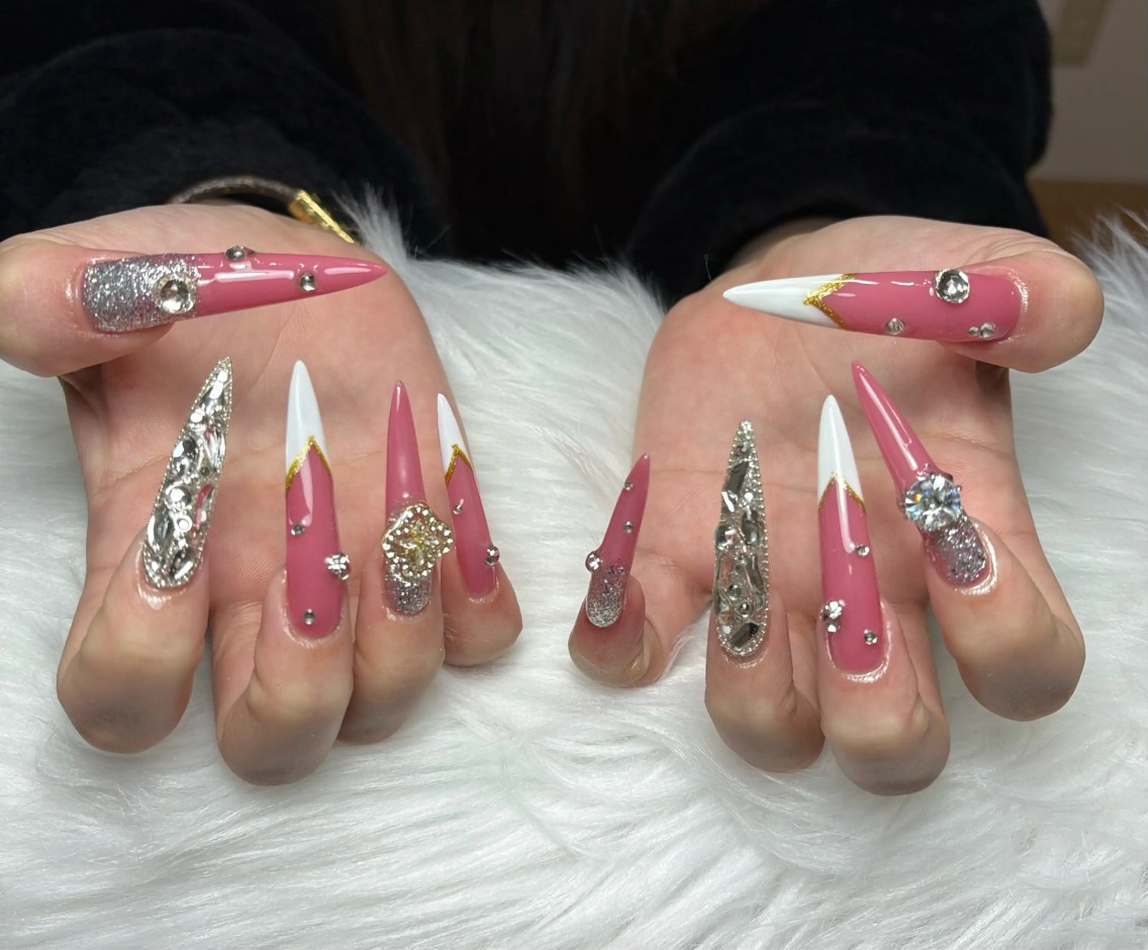 ネイル アートネイル 長さ出し ジェルネイル マグネットネイル ニュアンスネイル なな_ CloudyChanのネイルデザイン