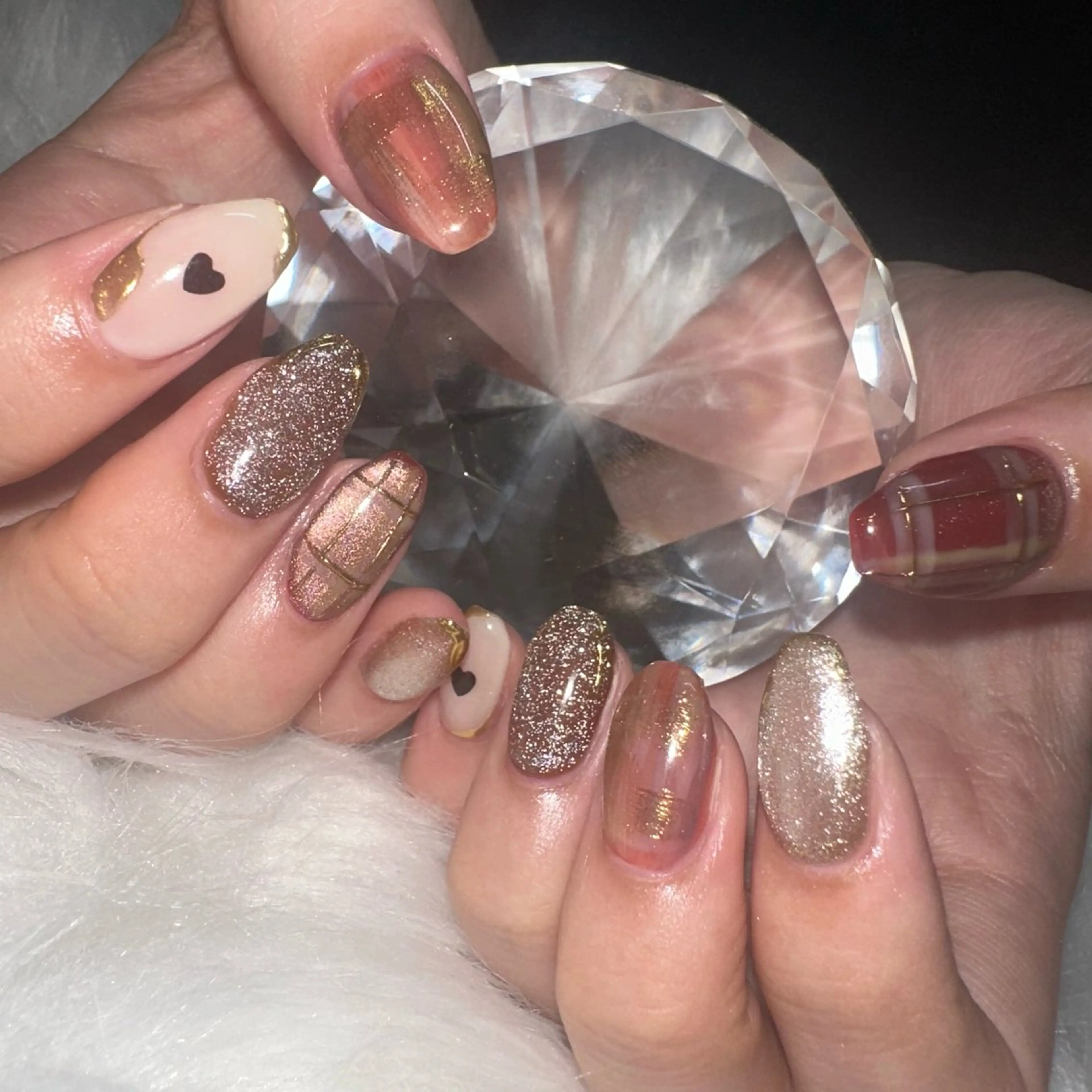 ネイル マグネットネイル 冬ネイル ハンドネイル フットネイル 🤎CHARME NAIL🤎のネイルデザイン