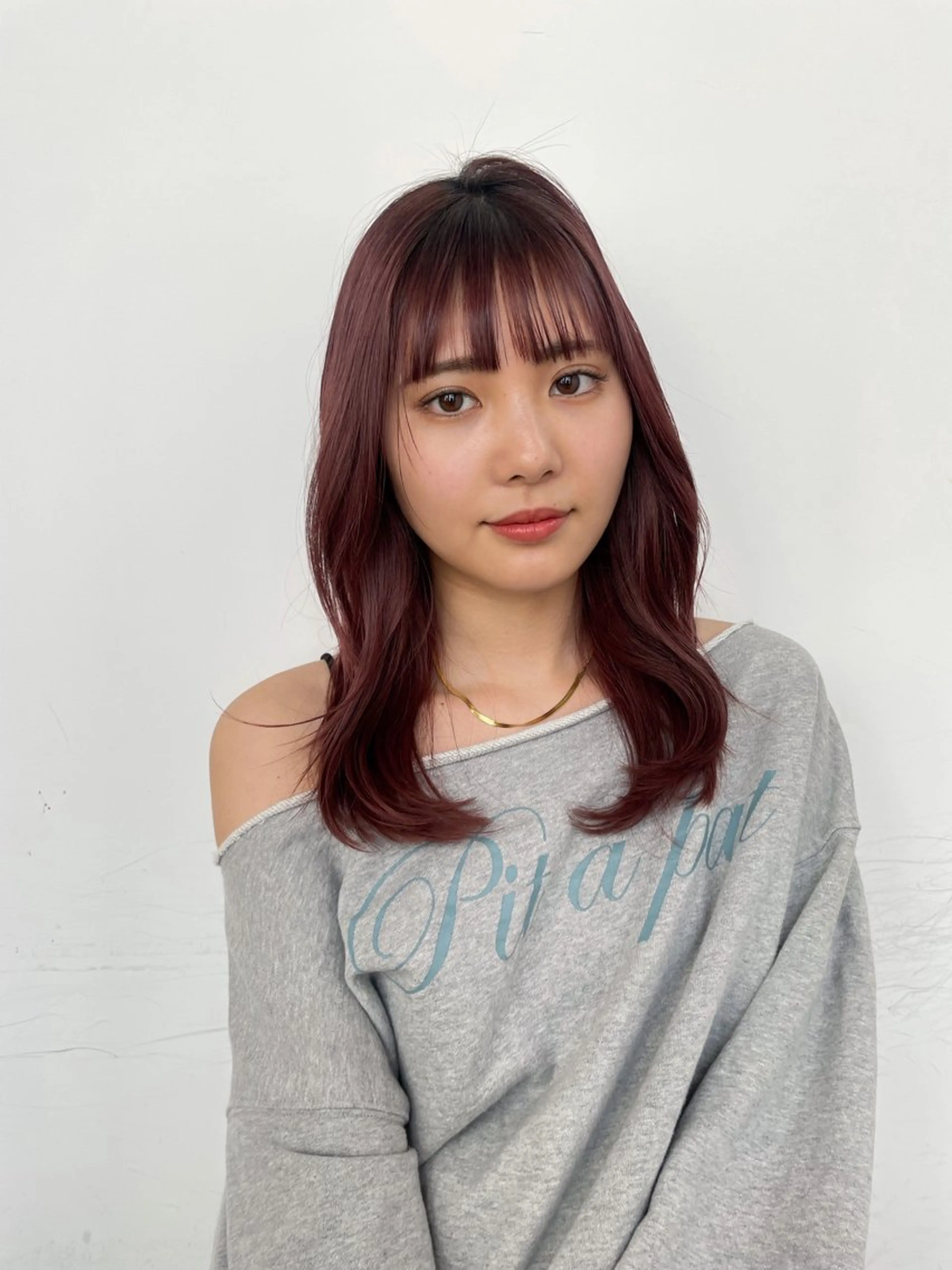 セミロング カラー カット ヘアカラー トリートメント 🎀優姫 🎀  韓国レイヤーのヘアスタイル