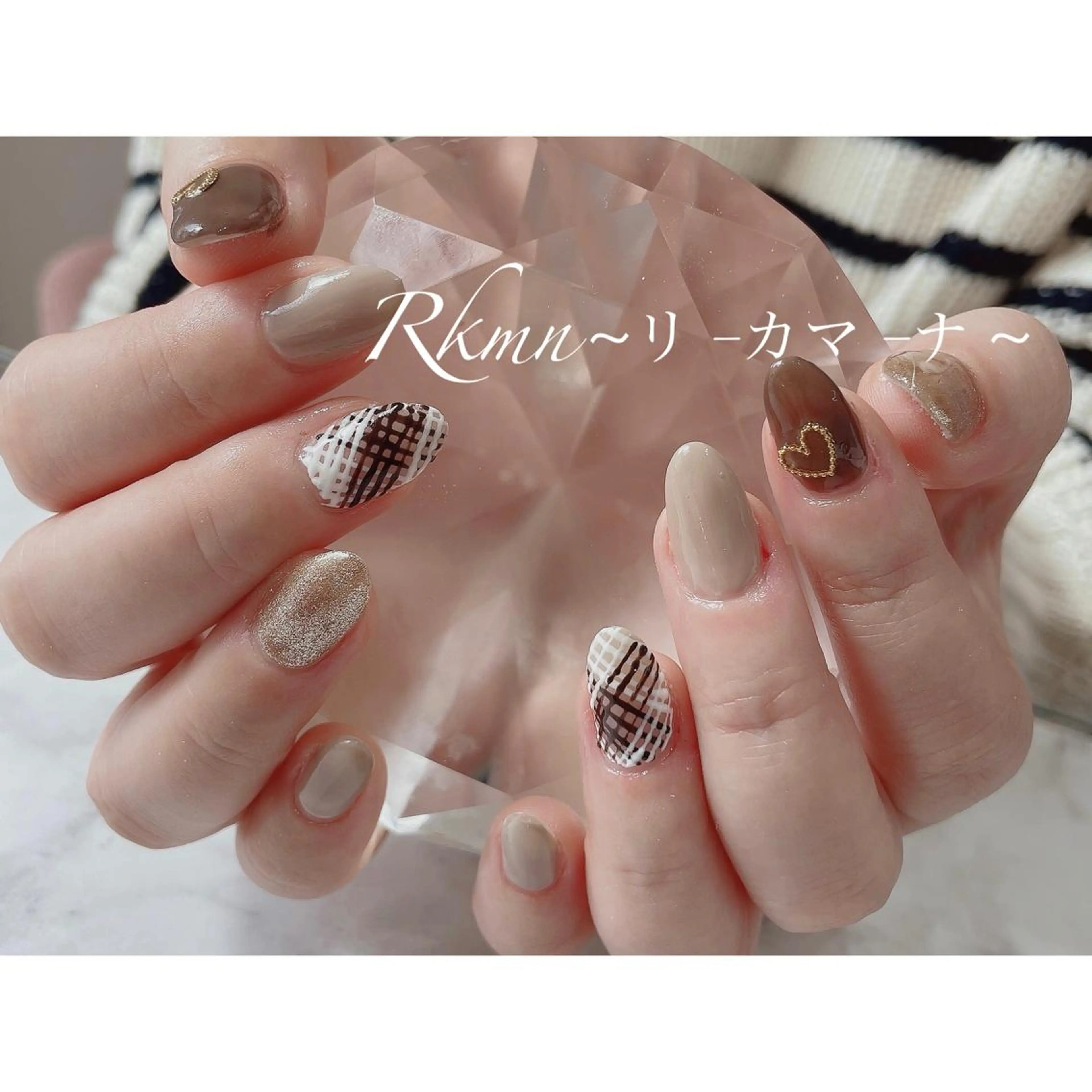 ネイル アートネイル ハート 春ネイル バレンタイン ハンドネイル フットネイル ハンドケア Rkmn ~リ-カマ-ナ~のネイルデザイン