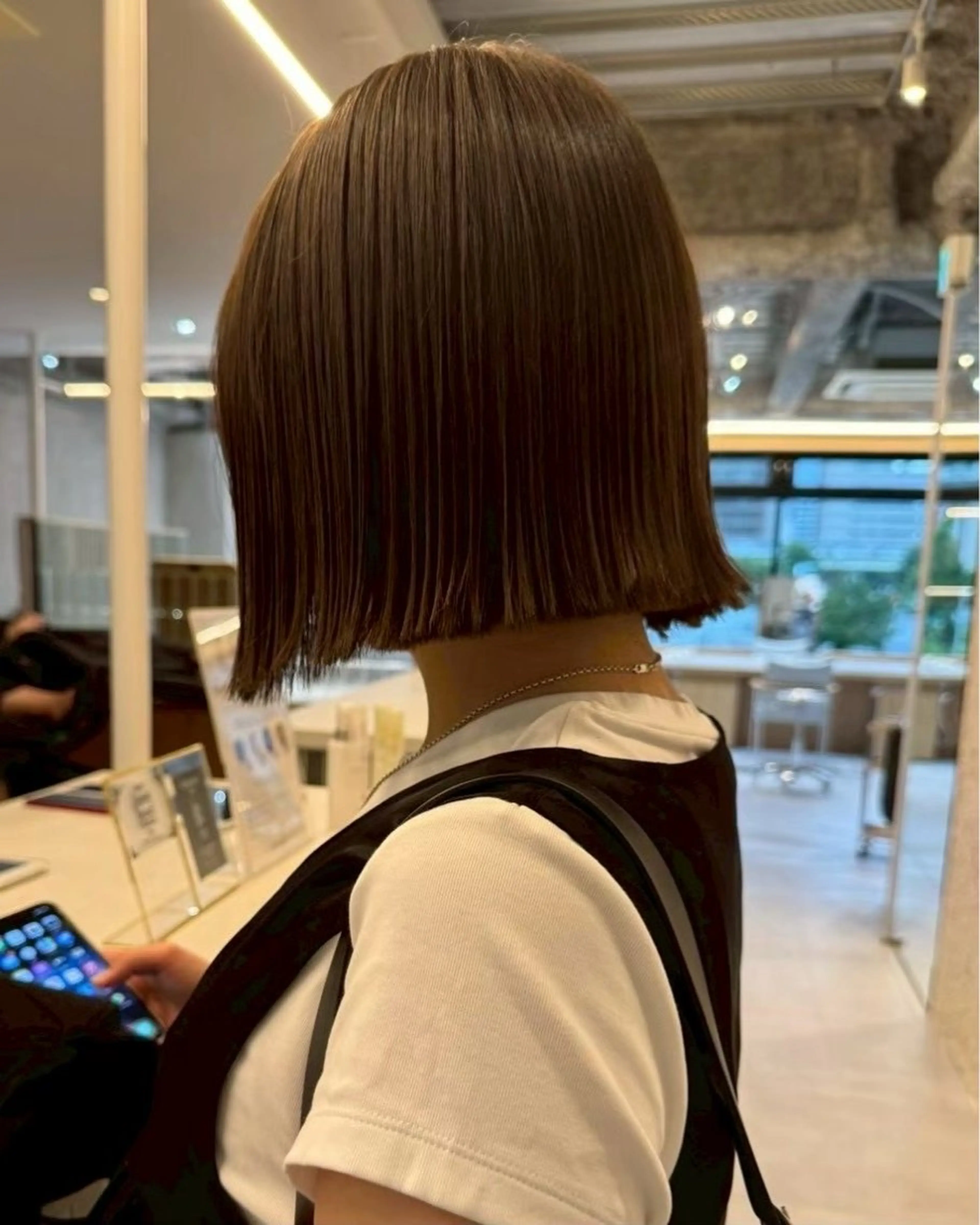 ミディアム 髪質改善 縮毛矯正 トリートメント カット ヘアカラー トリートメント nok所属・nok Osakaのヘアスタイル