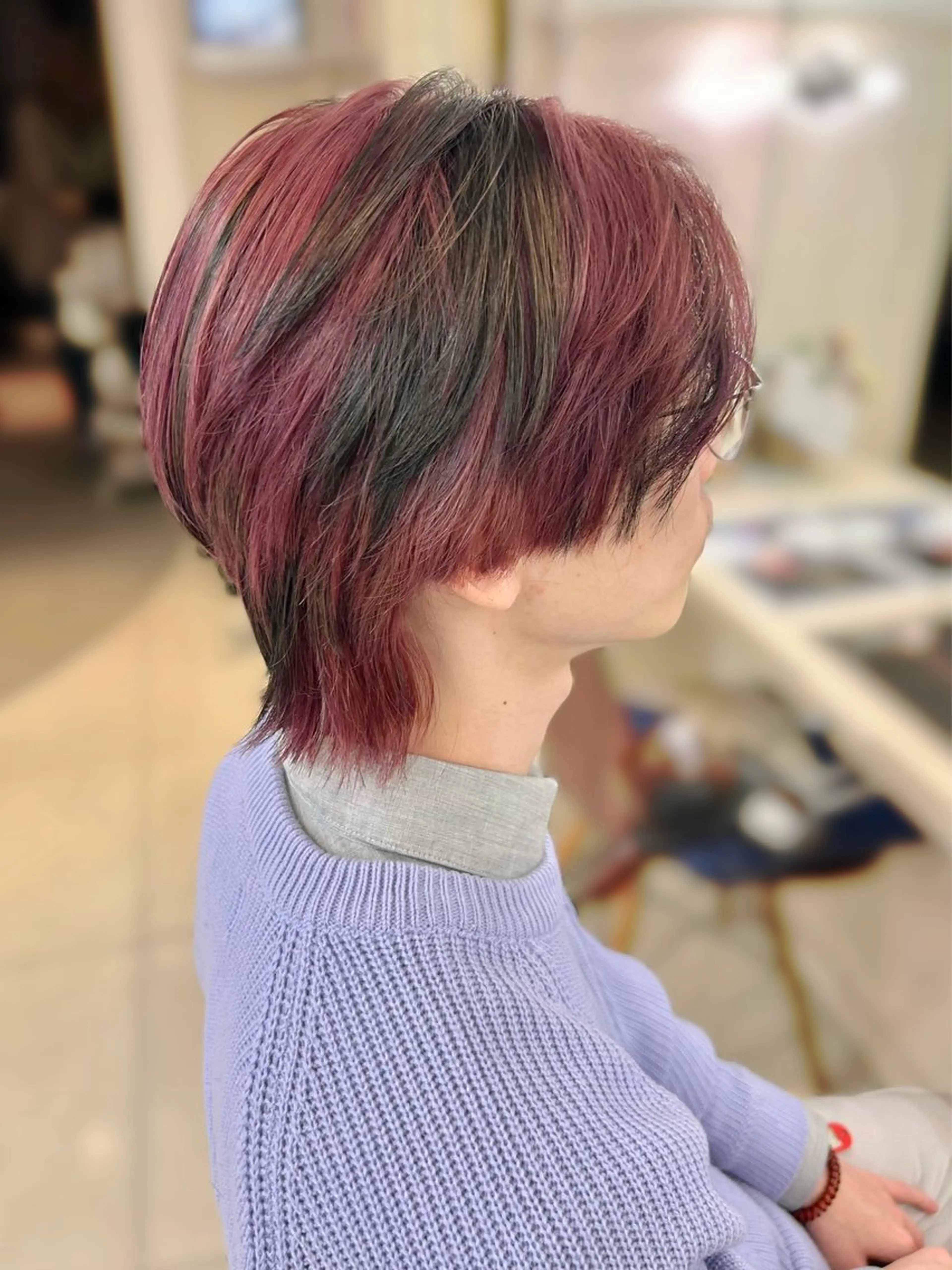 ショート カラー メンズ メンズウルフカット デザインカラー 髪質改善 レイヤーカット ウルフカット 🌺ウルフカット職人 新垣渚🐺のヘアスタイル