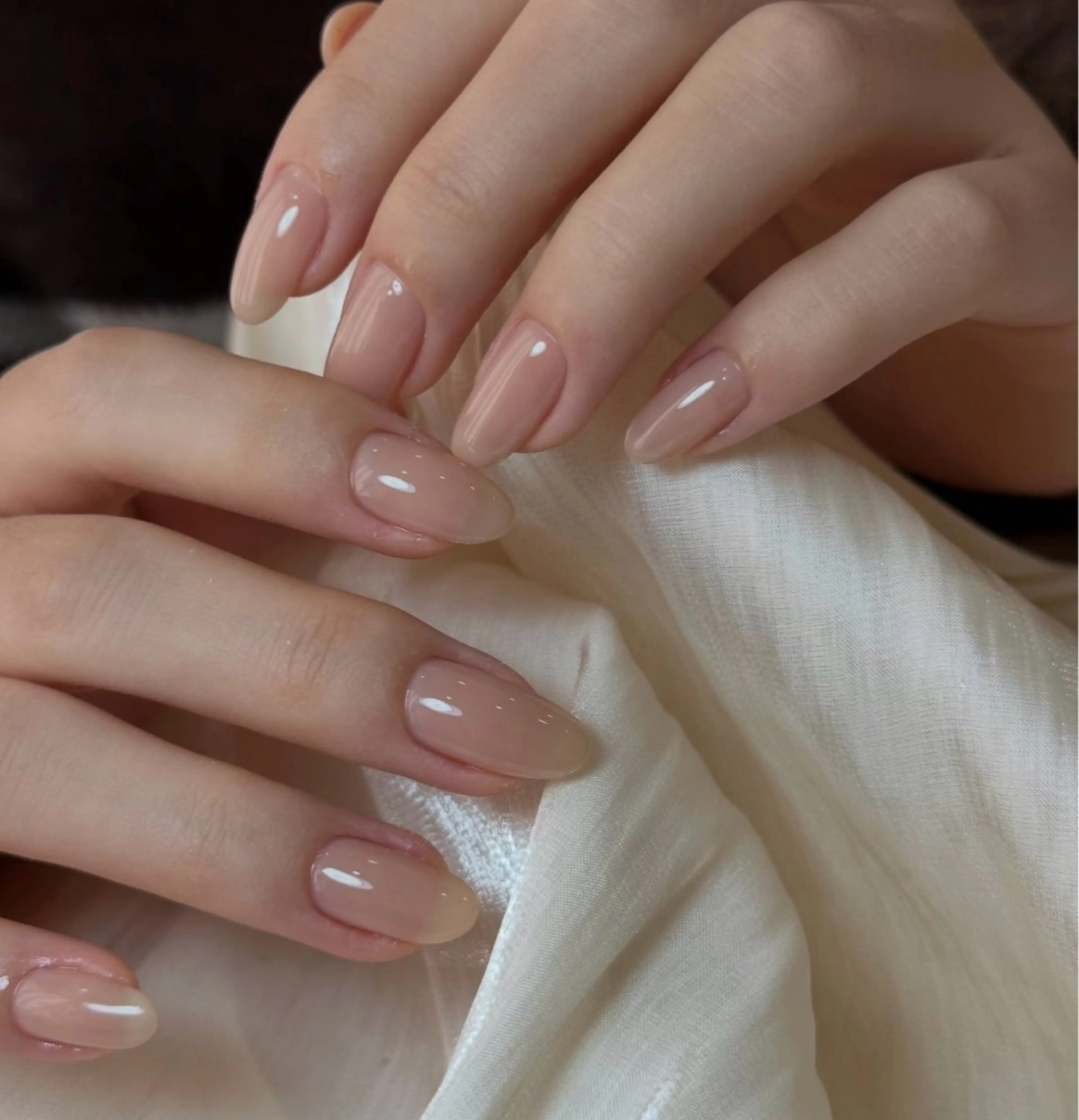 ネイル チークネイル 成人式 フレンチネイル グラデーション 氷ネイル・うるうるネイル ハンドネイル DUO MI所属・キ キnailのネイルデザイン