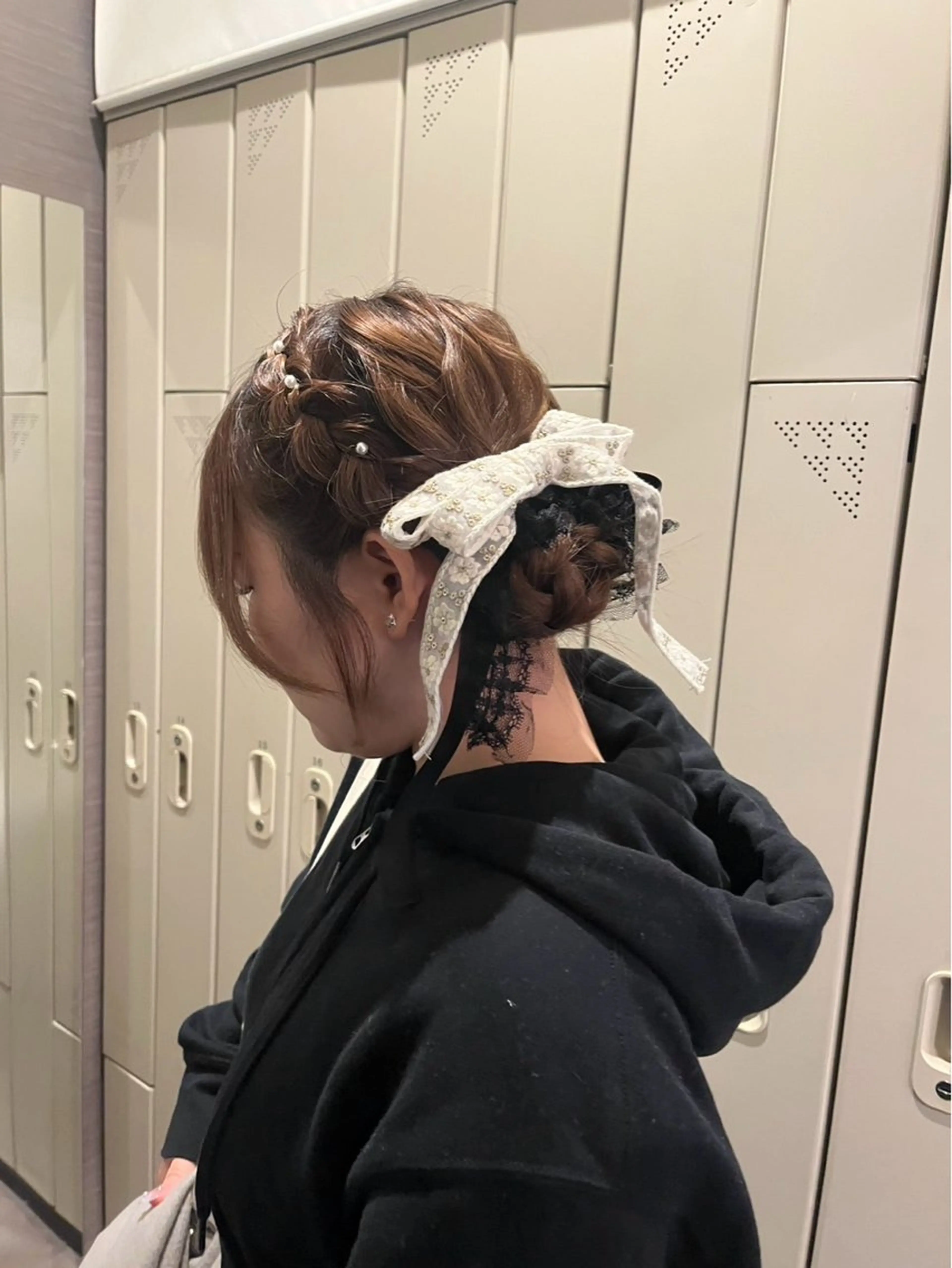 ヘアアレンジ お団子ヘア ボブ 松本 萌奈のヘアスタイル