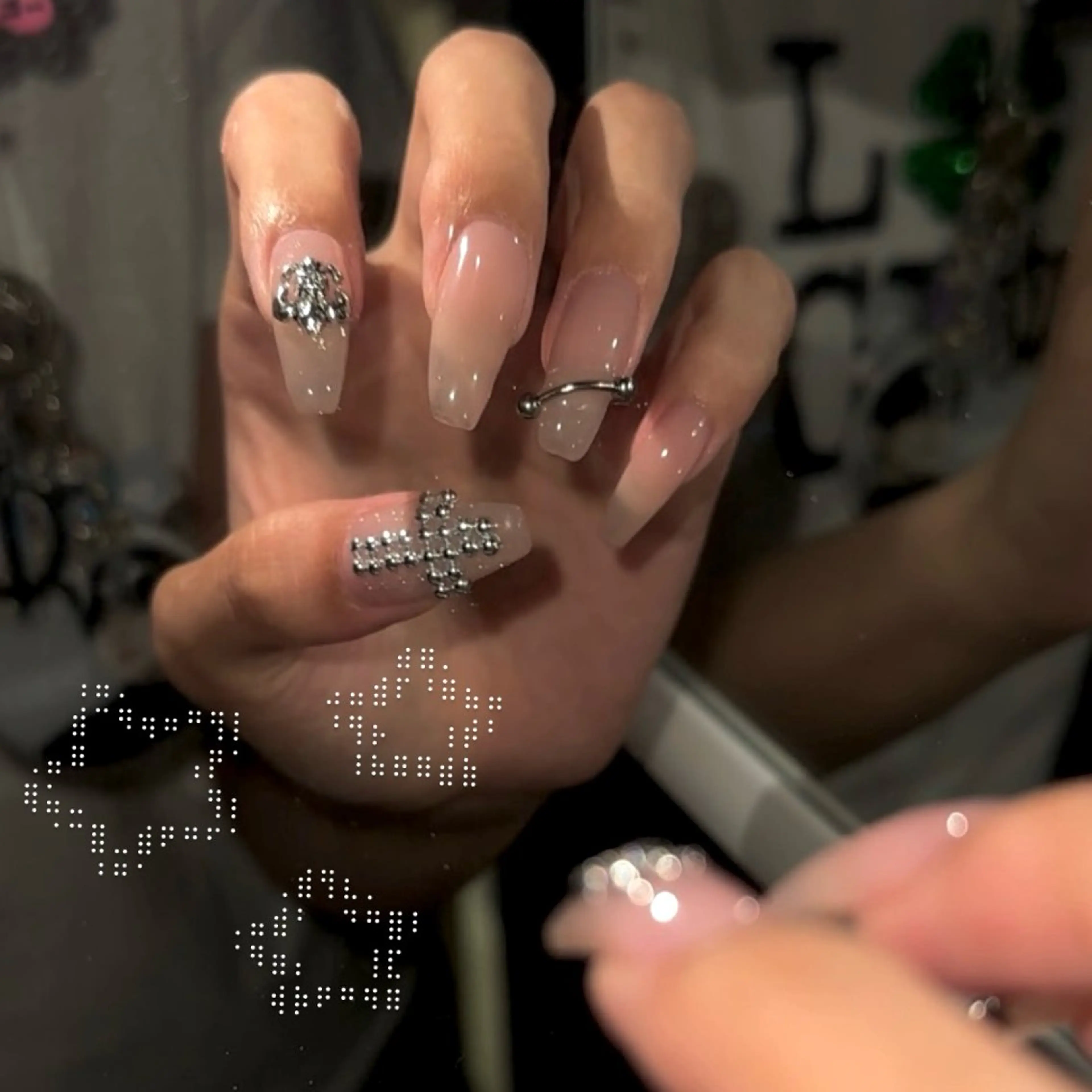 ネイル スカルプネイル ハンドネイル yuna@ 練習生☘️のネイルデザイン