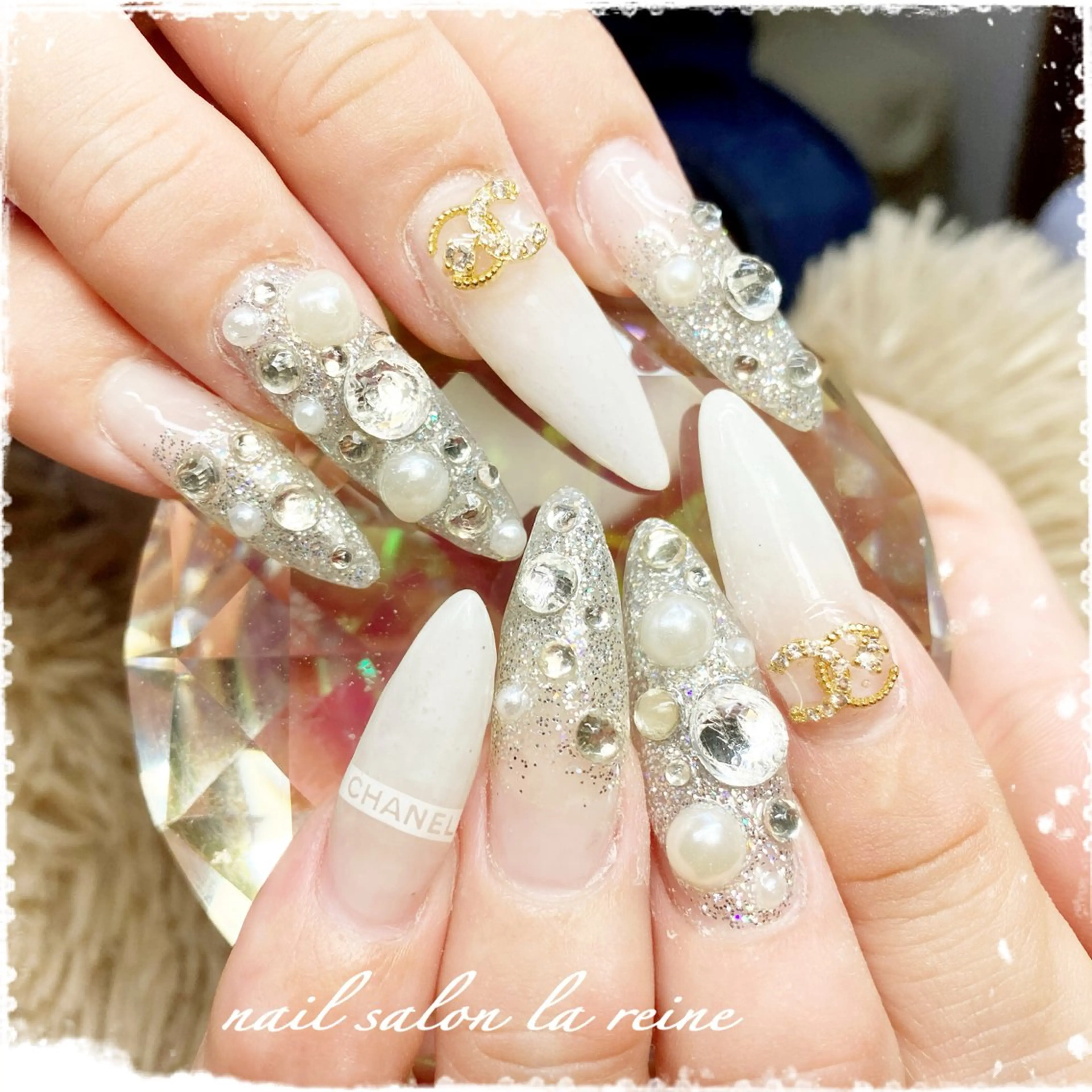 ネイル アートネイル ラメ(グリッター) ロングネイル スカルプネイル nail salon  la reine所属・nail salon la reineのネイルデザイン