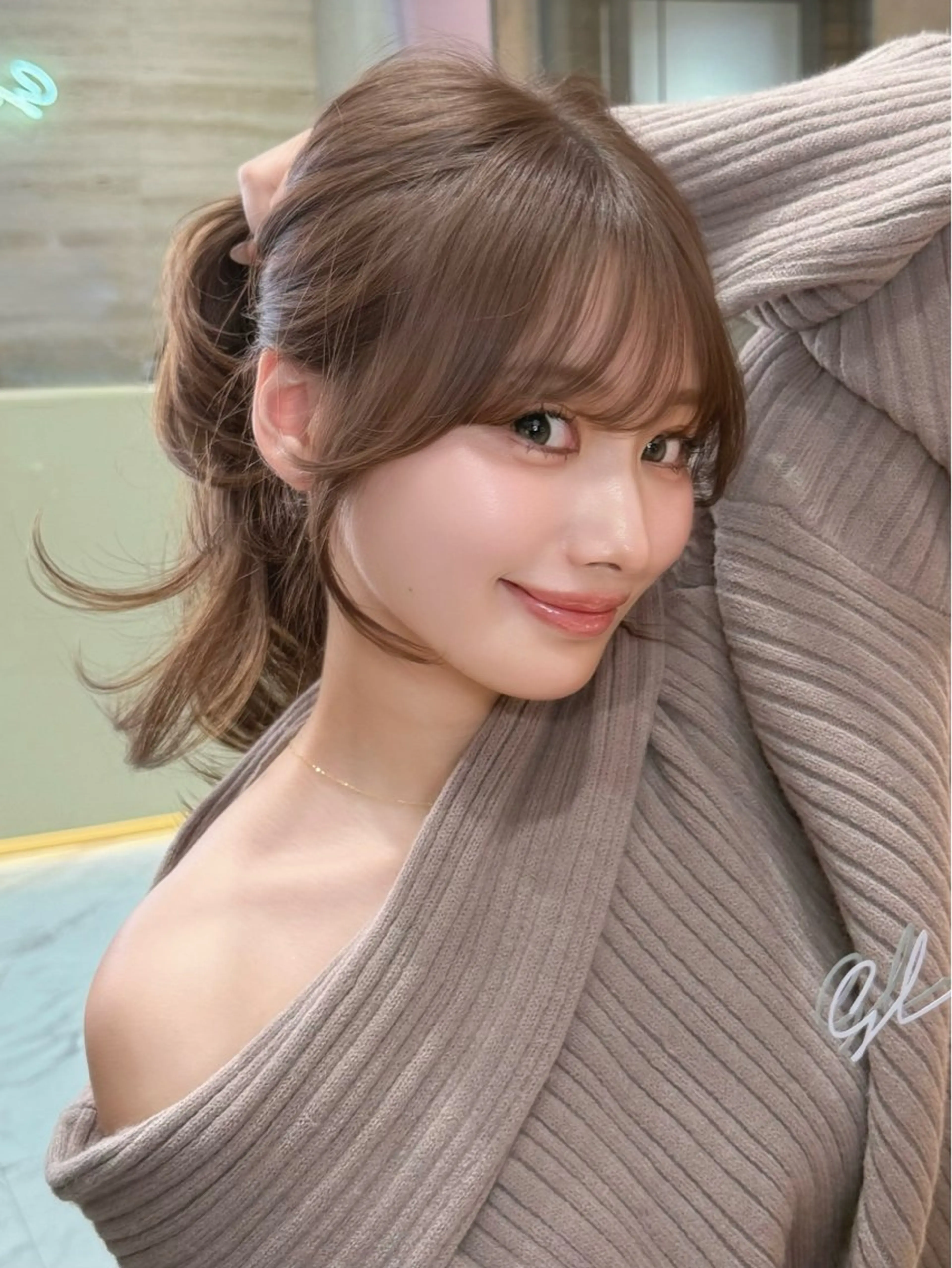 セミロング カラー ブリーチ ダブルカラー ブリーチなしカラー 顔まわりレイヤー 髪質改善 カット ヘアカラー 縮毛矯正 トリートメント 髪質改善 顔まわり 🌿柏崎颯刀のヘアスタイル