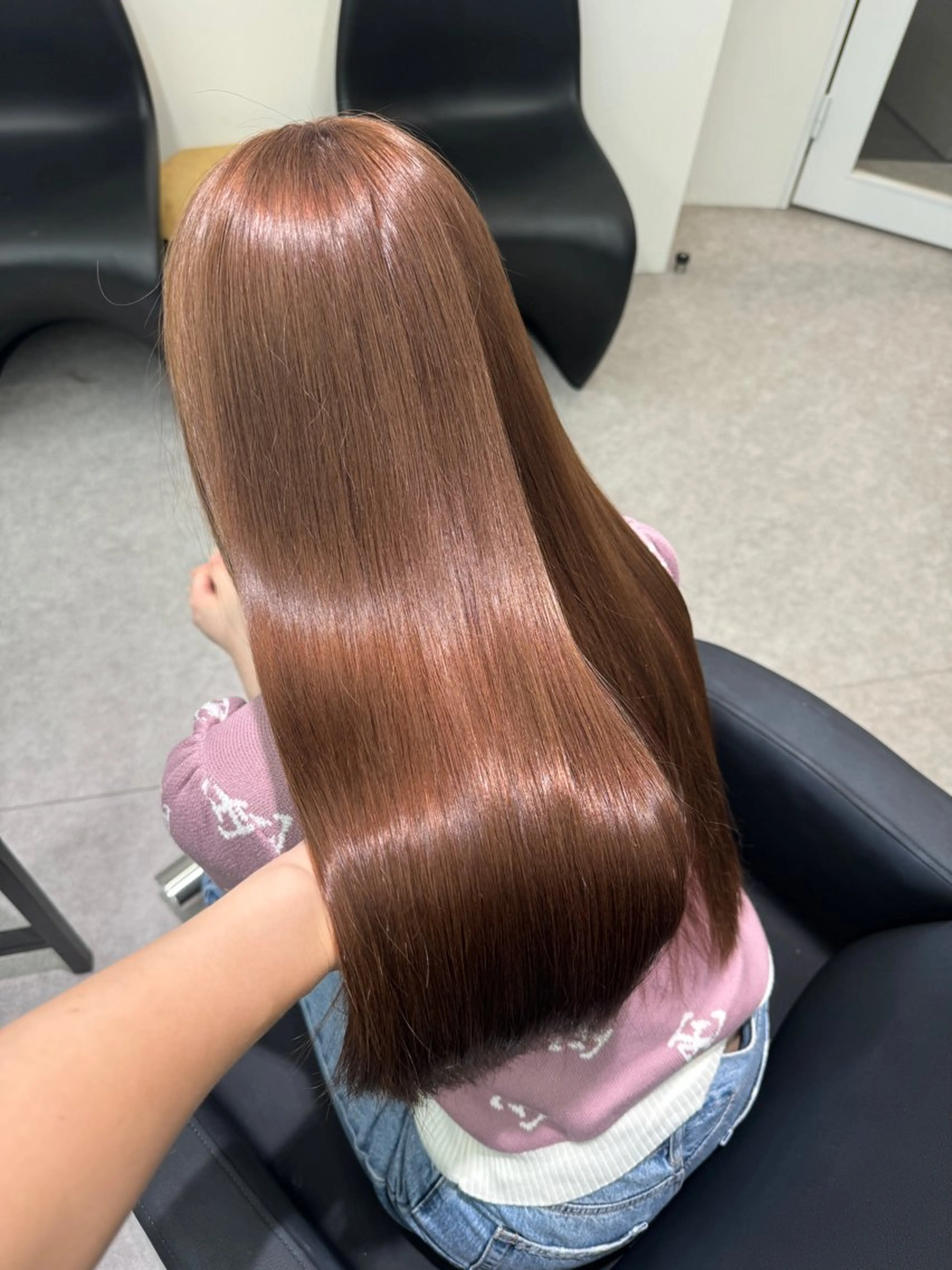 ロング カラー ベージュカラー ブリーチ ダブルカラー グレージュ ミルクティーベージュ ヘアカラー ブリーチ/グレージュ 🎀momo🎀のヘアスタイル